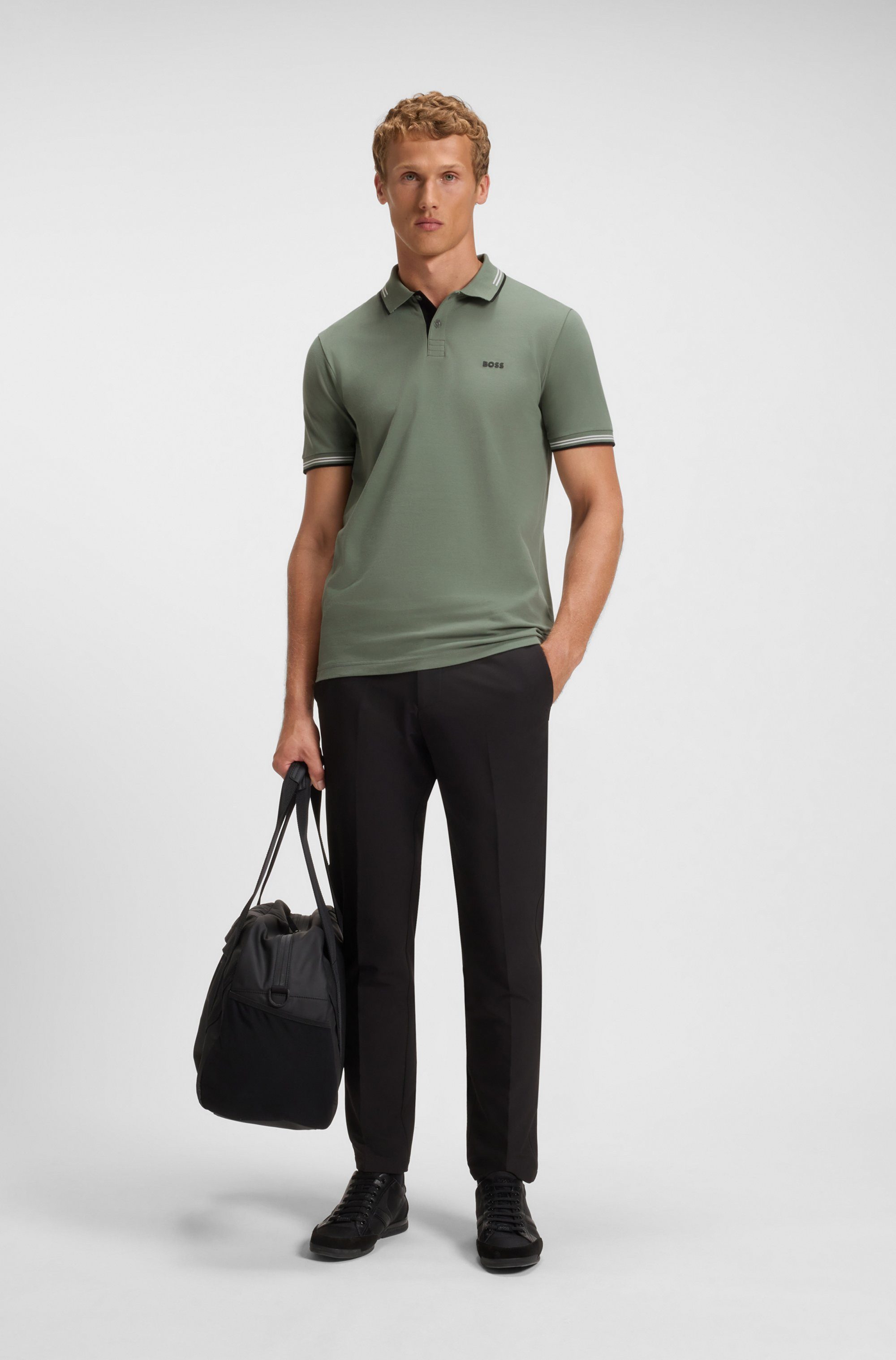 BOSS GREEN Poloshirt Paul Slim Fit Stretch-Baumwoll-Pique mit Polokragen