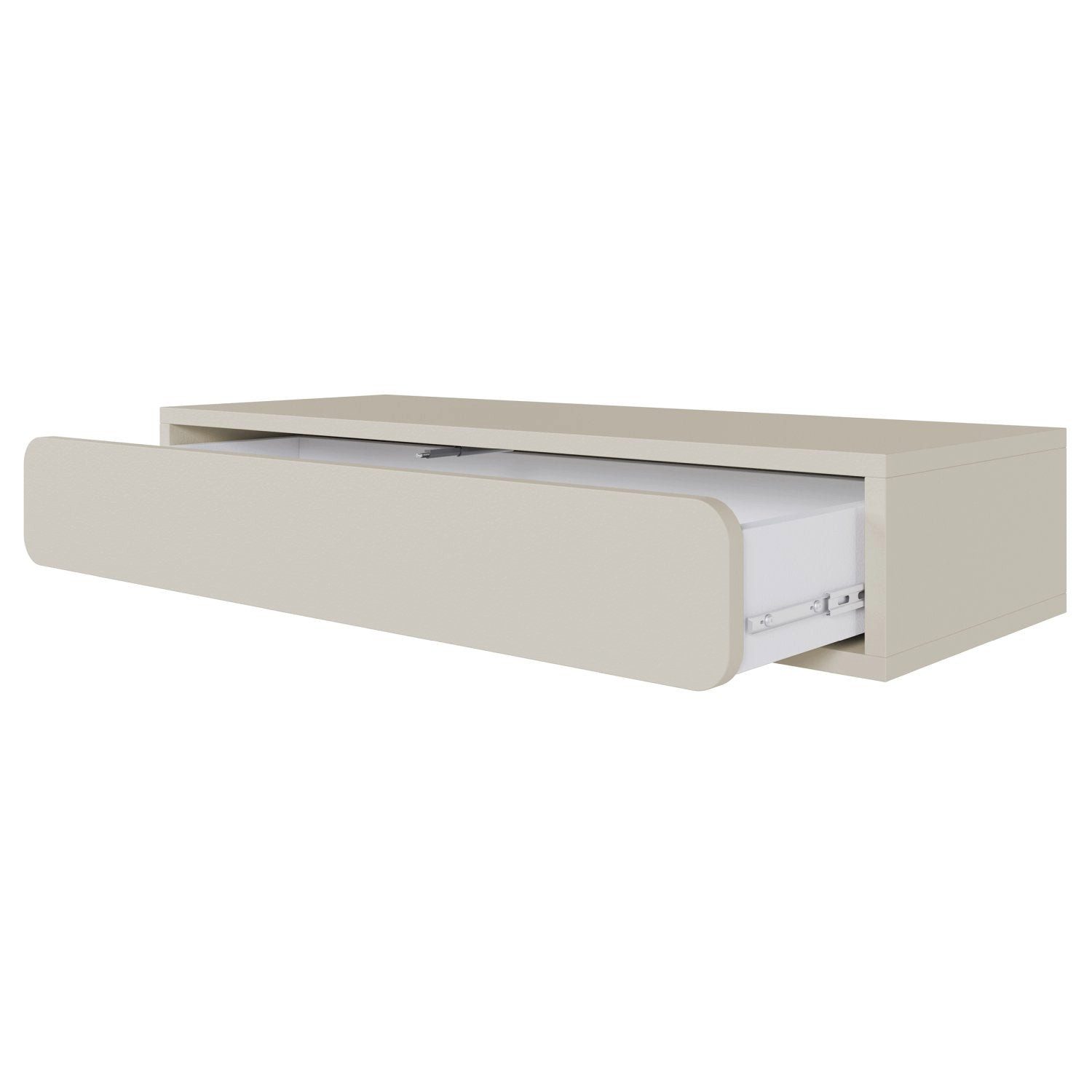 Selsey Konsolentisch WUWU, Hängekonsole mit Schublade, Greige, 90 cm