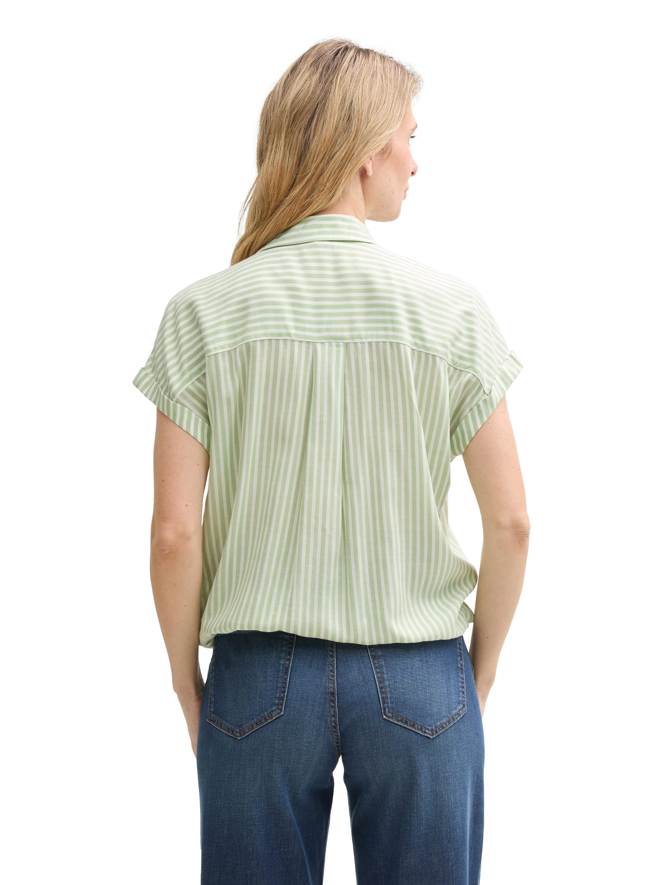 TOM TAILOR Kurzarmbluse mit Streifen Muster günstig online kaufen