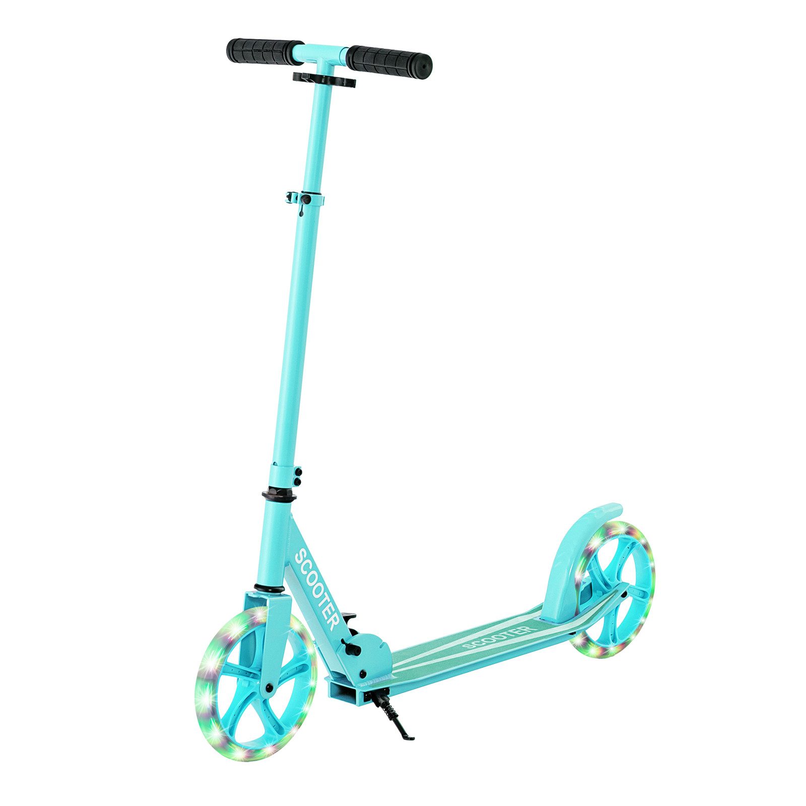 COSTWAY Cityroller Tretroller, mit 2 LED Rädern, klappbar