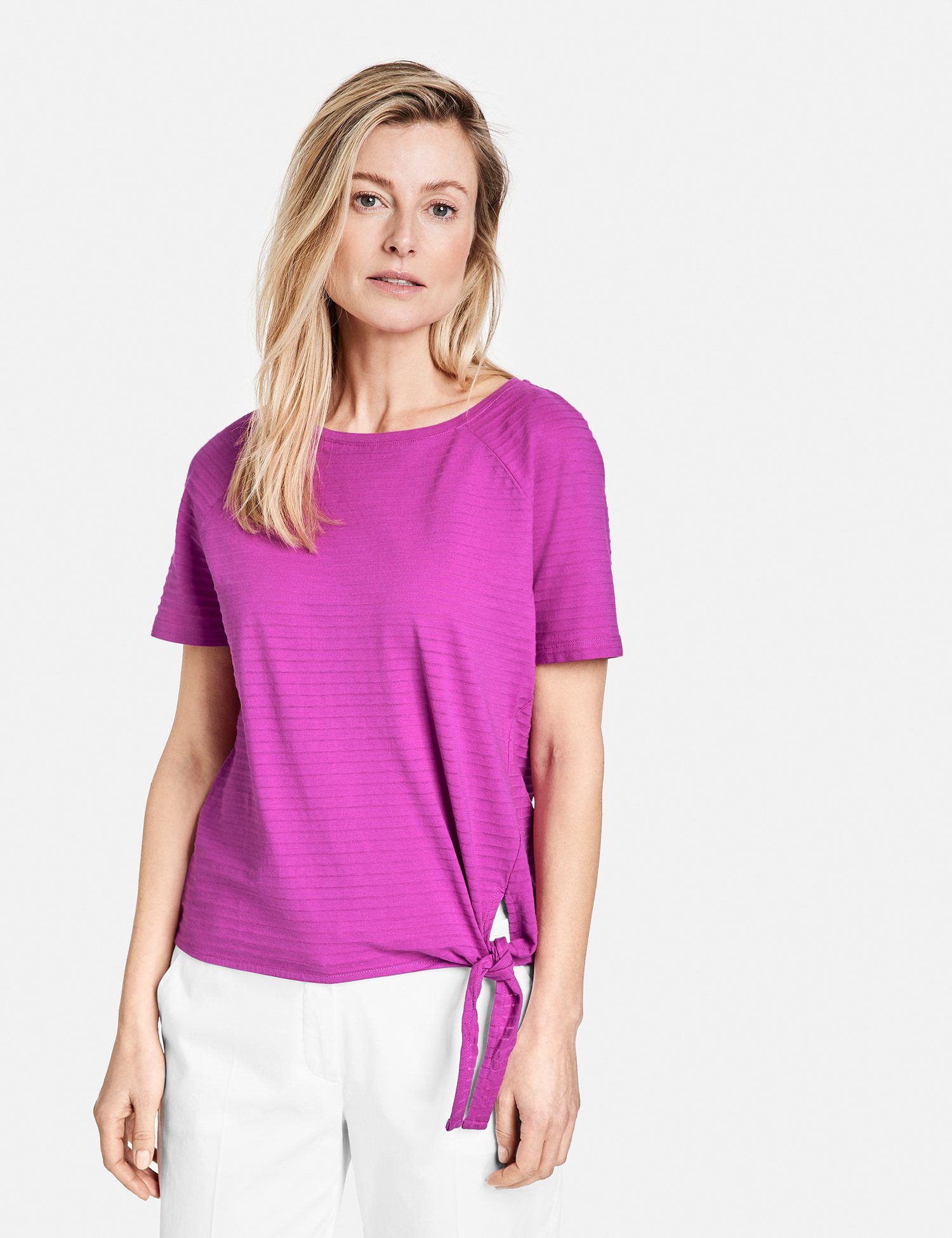 GERRY WEBER Kurzarmshirt T-Shirt mit Knotendetail Orchid