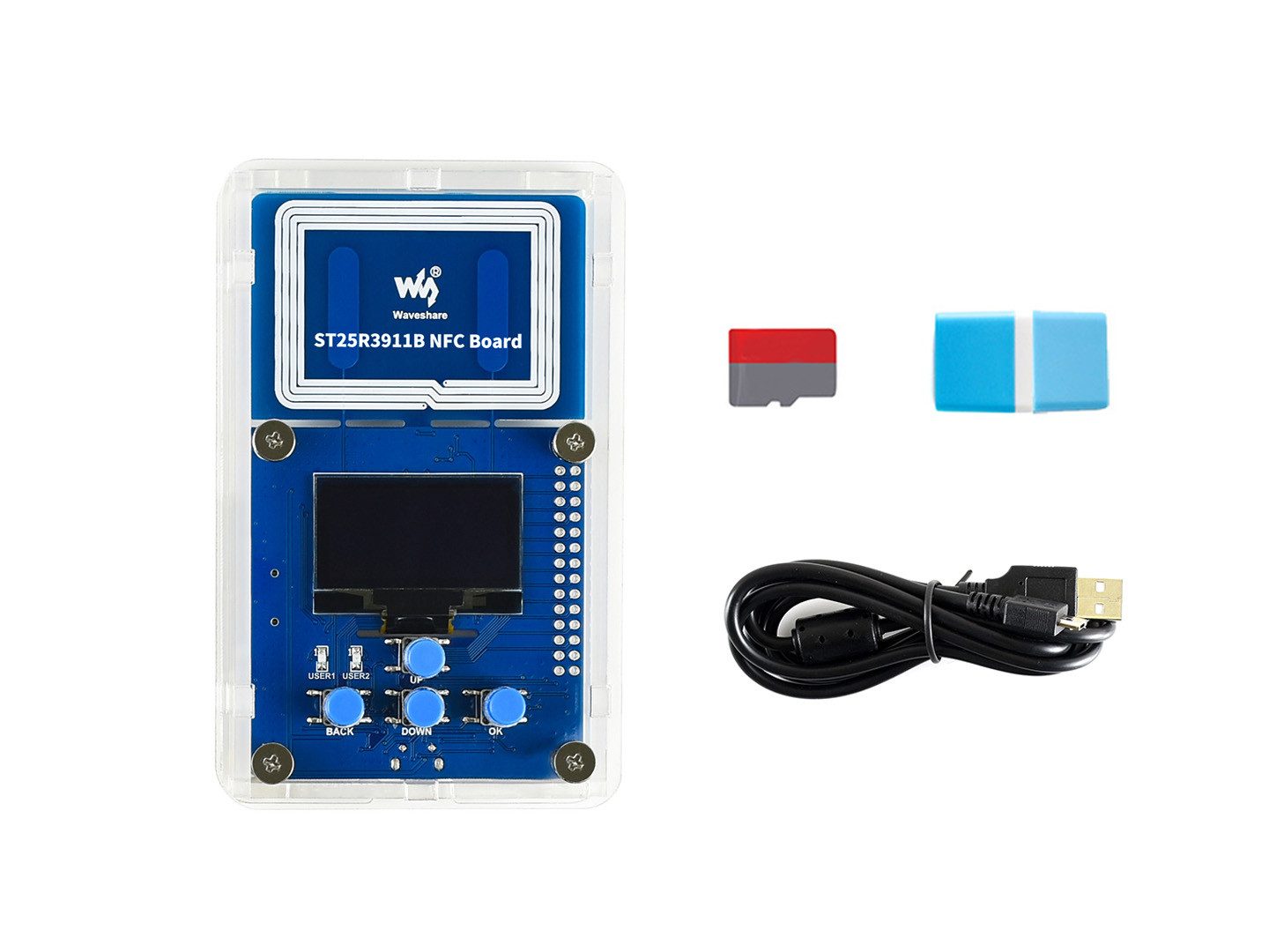 Sensor ST25R3911B NFC Evaluierungskit, NFC-Leser, TF-Karte, USB-Kabel