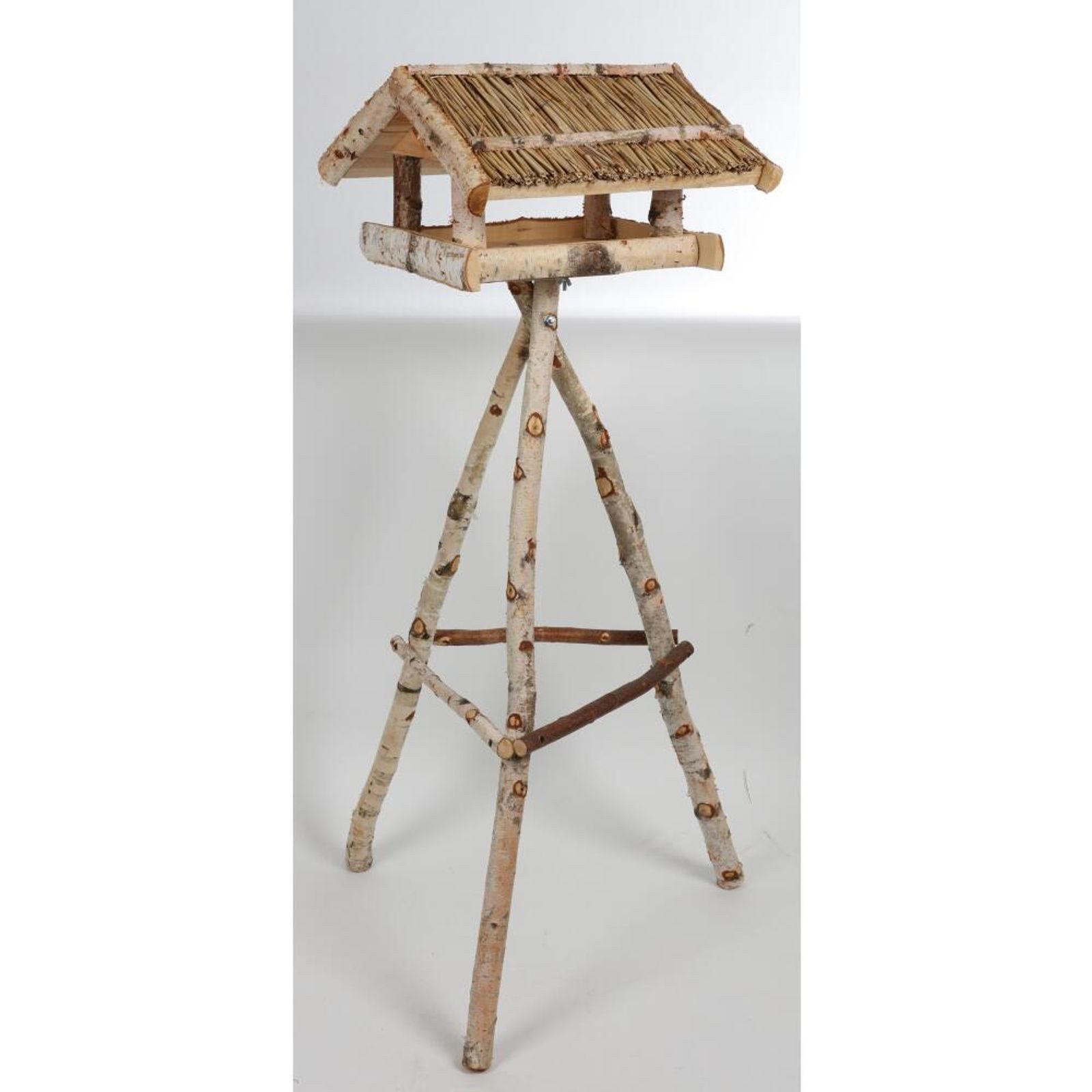 dobar Vogelhaus 6x Vogelfutterhaus Birkenholz Spender Nuss Nahrung Winter Wildvögel
