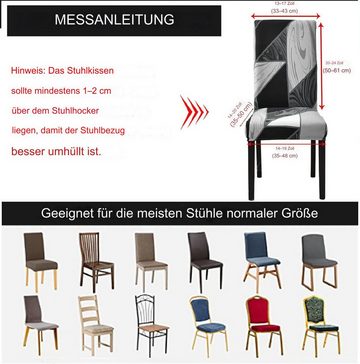 Stuhlbezug Set mit 6 Universal-Stretch-Stuhlbezügen – Schaukelstuhl-Stretch, FIDDY