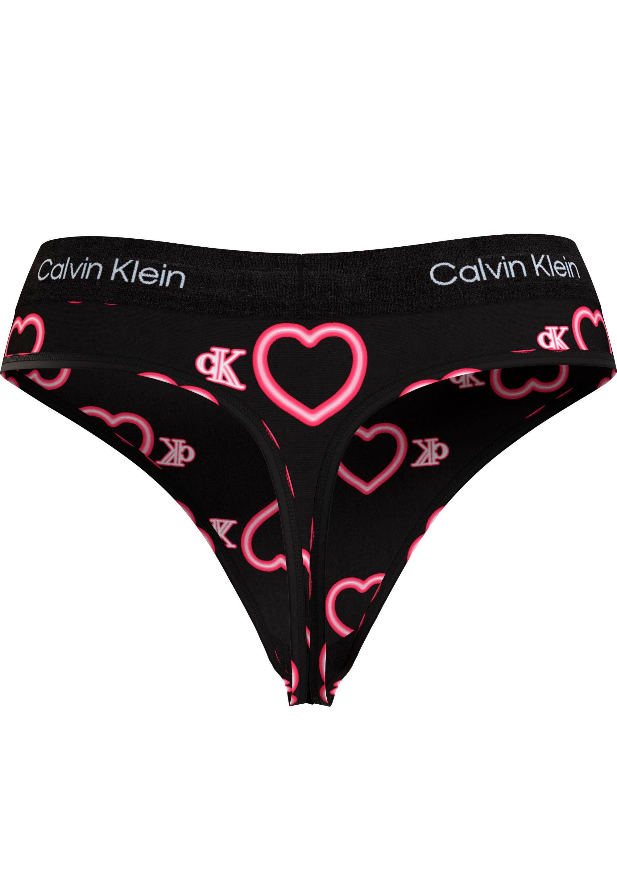 Calvin THONG MODERN mit Underwear sportlichem Elastikbund Klein T-String