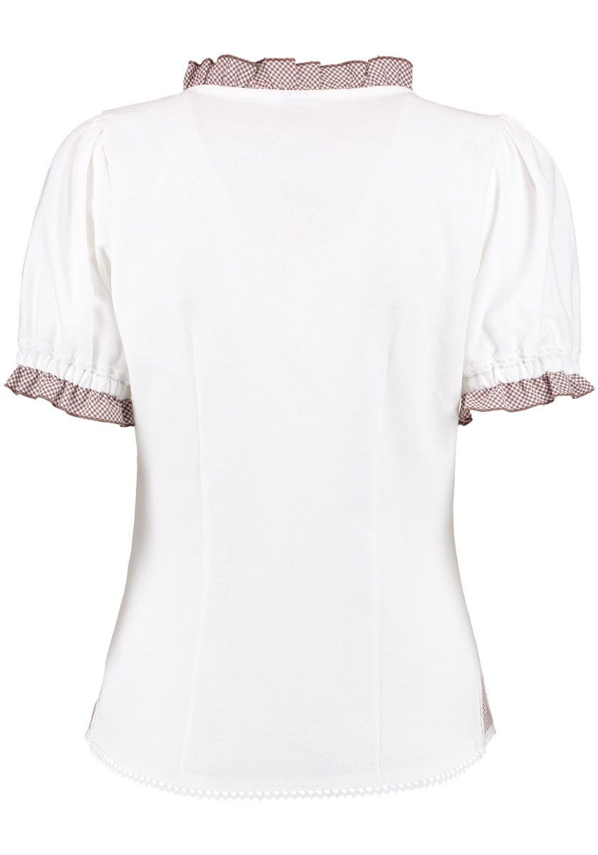 OS Trachten Trachtenbluse Fluspi Kurzarmbluse mit Rundhalsausschnitt in Kon günstig online kaufen