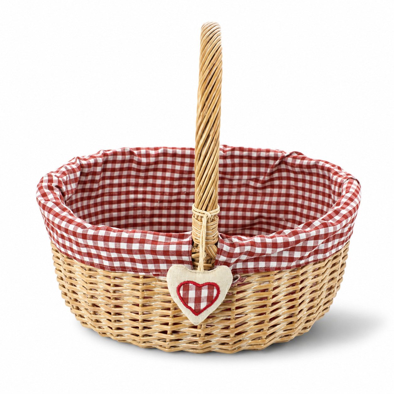 Home-trends24.de Einkaufskorb Korb Herz Handarbeit Bügelkorb Einkaufskorb Deko geflochten