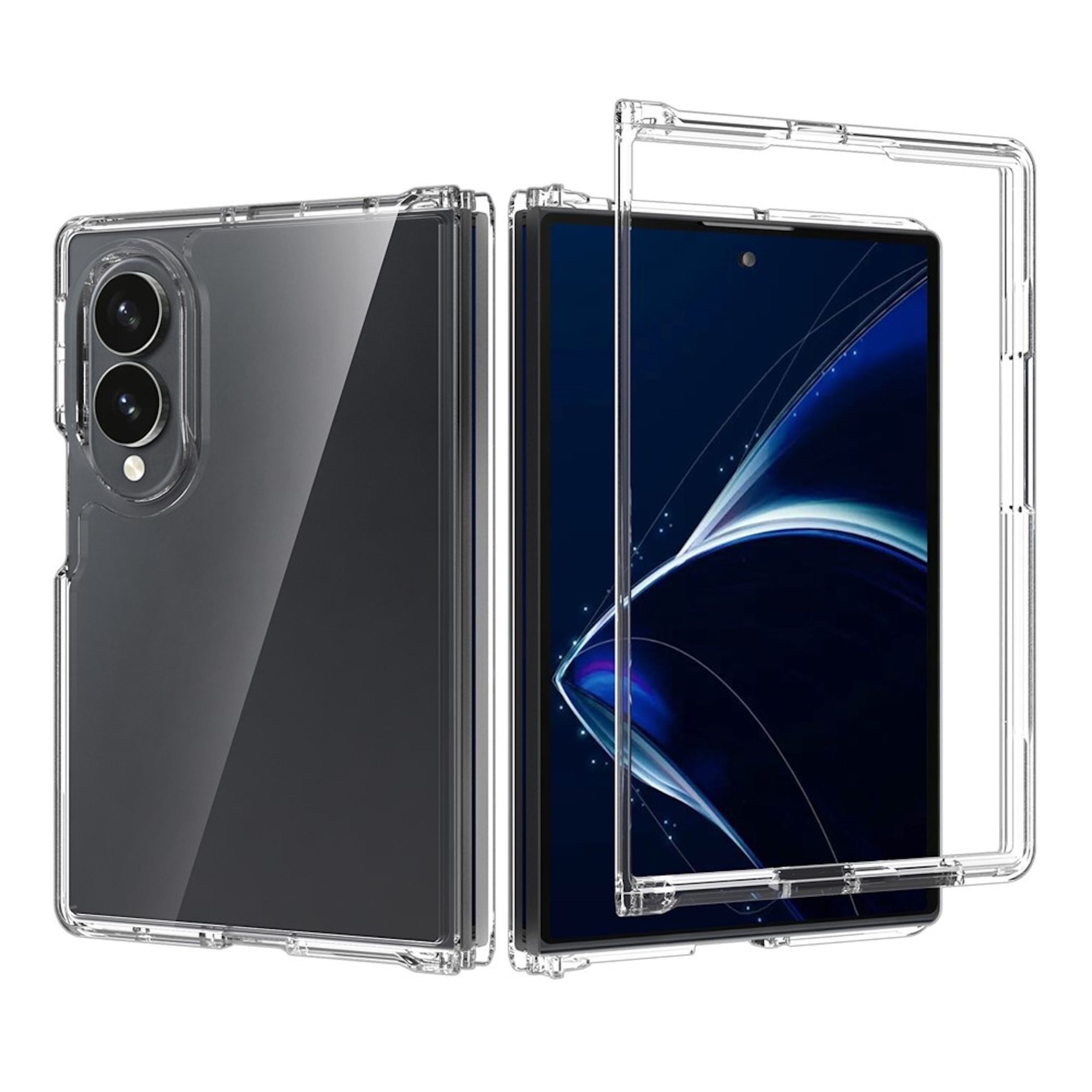 Wigento Handyhülle Acryl TPU für Samsung Galaxy Z Fold8 5G Kameraschutz Transparent 7,60 Zoll, Kameraschutz, transparente Rückseite