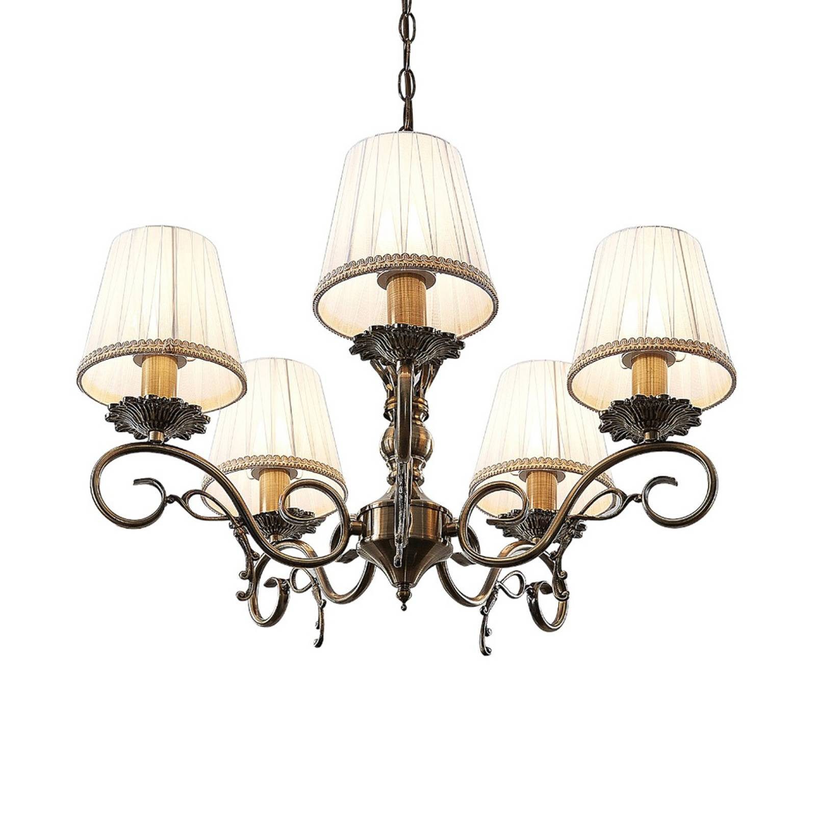 Lindby Kronleuchter Finnick, Bronze IP20, 5 x 40 W
