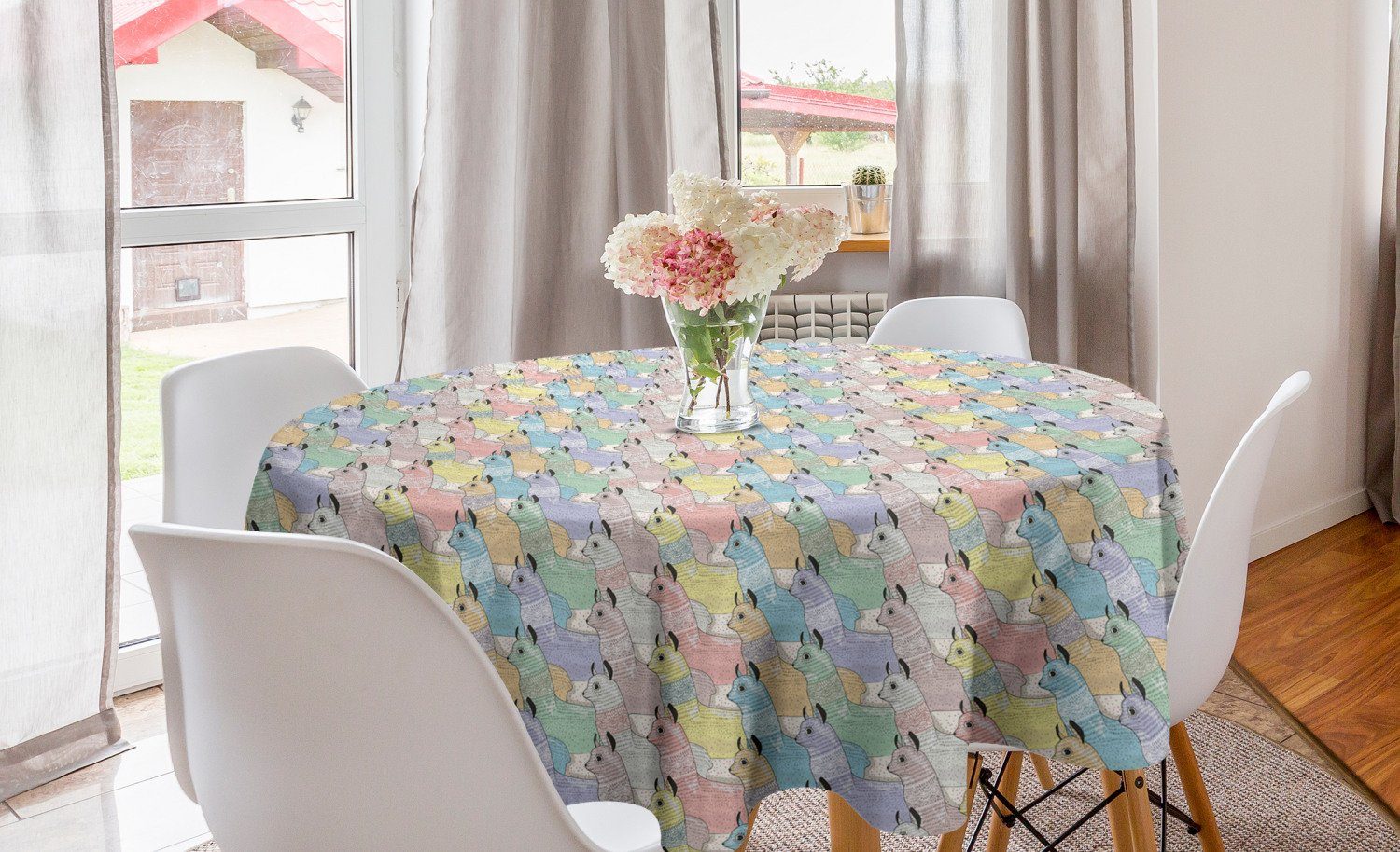 Tischdecke Teen Küche Dekoration, Abakuhaus Alpacas Abdeckung Zimmer Tischdecke Kreis Esszimmer Kinder für