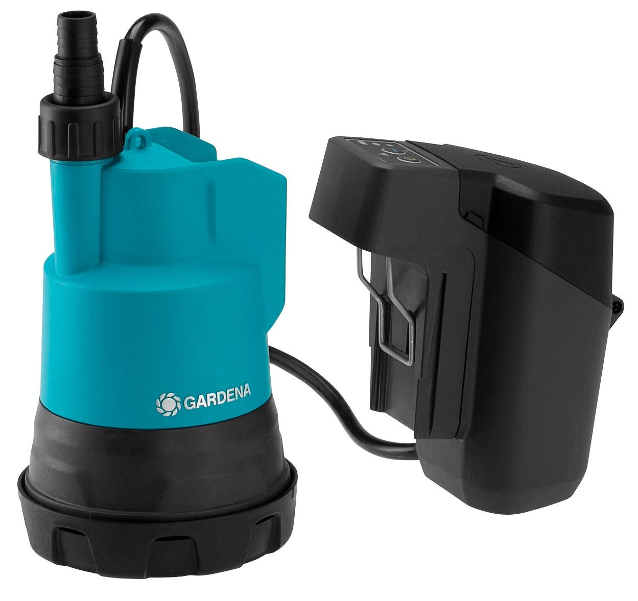 GARDENA Klarwasserpumpe 2000/2 18V P4A Ready-To-Use Set, inkl. Akku und Ladegerät
