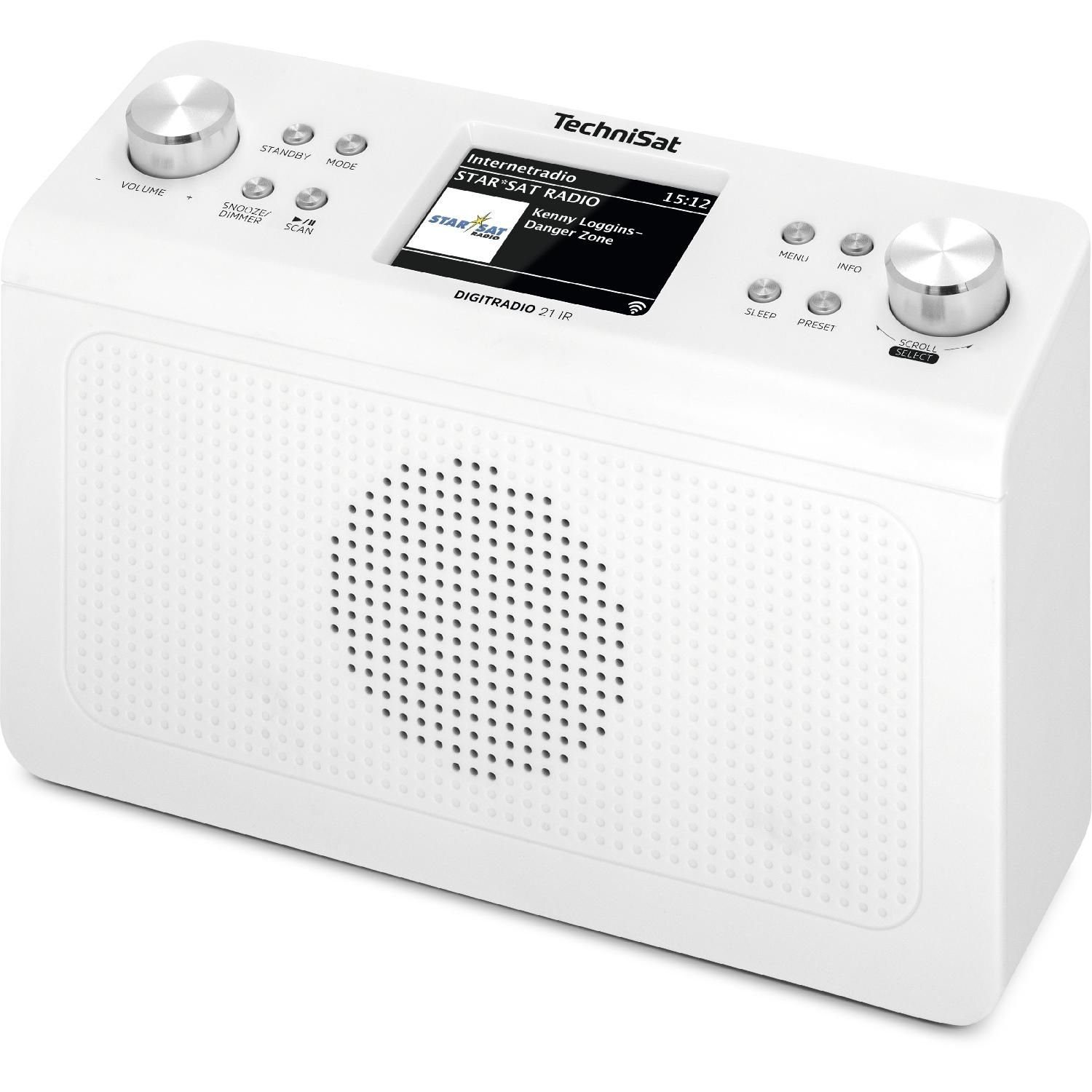 DIGITRADIO TFT-Farbdisplay Digitalradio, 2,8" TechniSat UKW-Radio, Digitalradio DAB+ weiß (DAB) Bluetooth (Bluetooth, 21 IR TFT) DAB+ Digitalradio