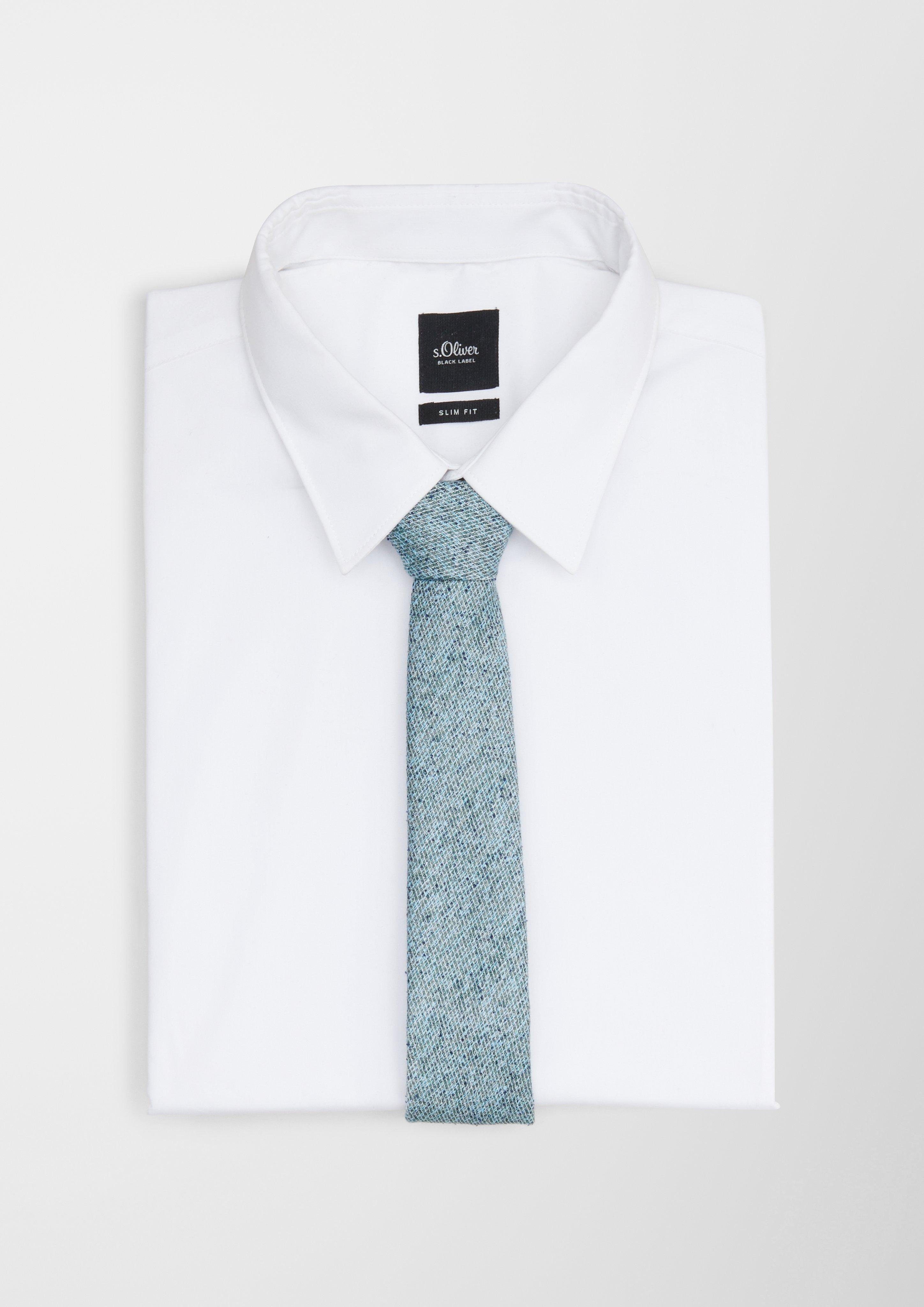Krawatte s.Oliver Satin-Bindung tannengrün in Krawatte