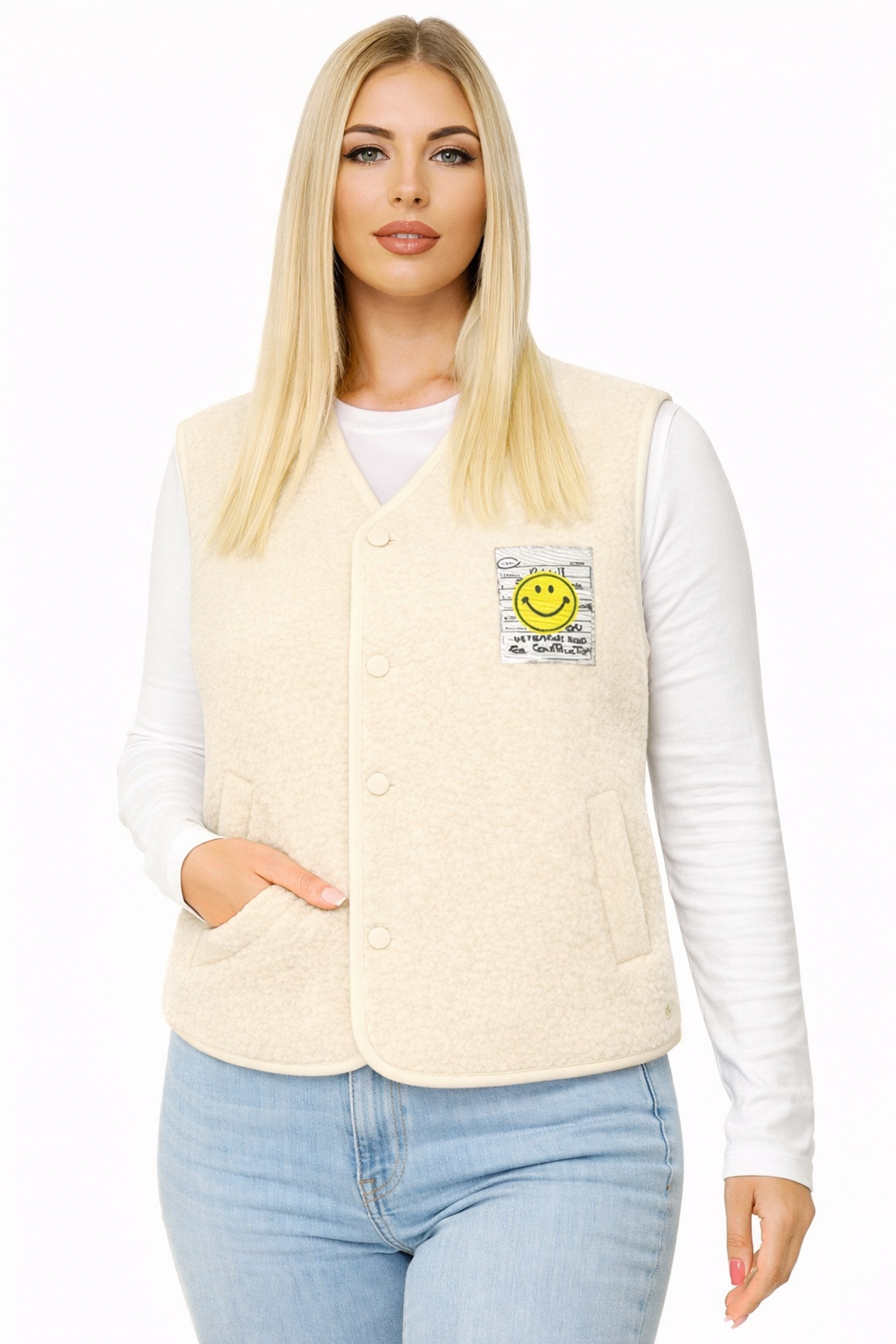 Worldclassca Fellimitatweste Worldclassca Teddy Weste Smiley Kuschelig Kurz günstig online kaufen