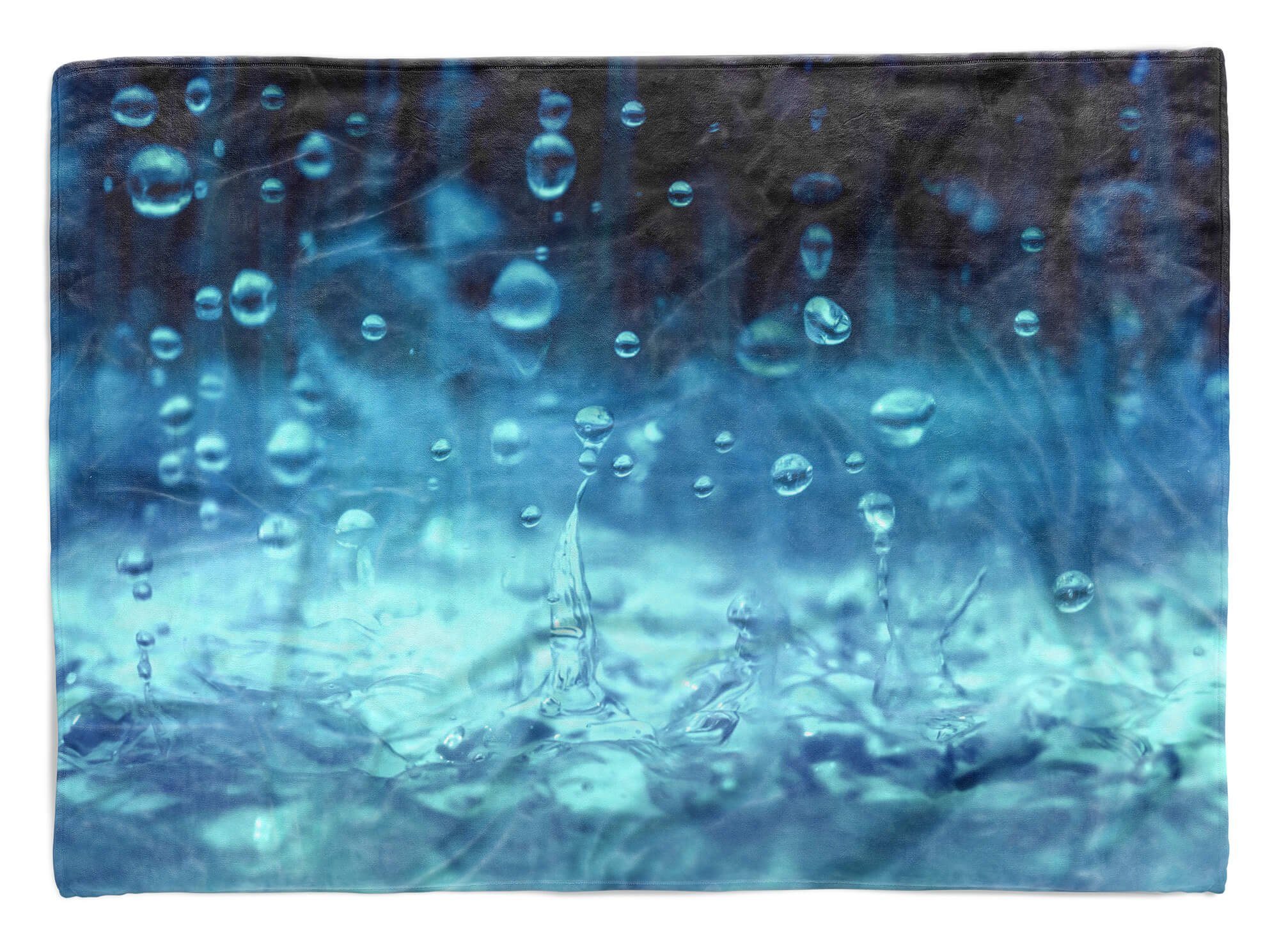 Sinus Art Handtücher Handtuch Strandhandtuch Saunatuch Kuscheldecke mit Fotomotiv Wassertropfen Rege, Baumwolle-Polyester-Mix (1-St), Handtuch