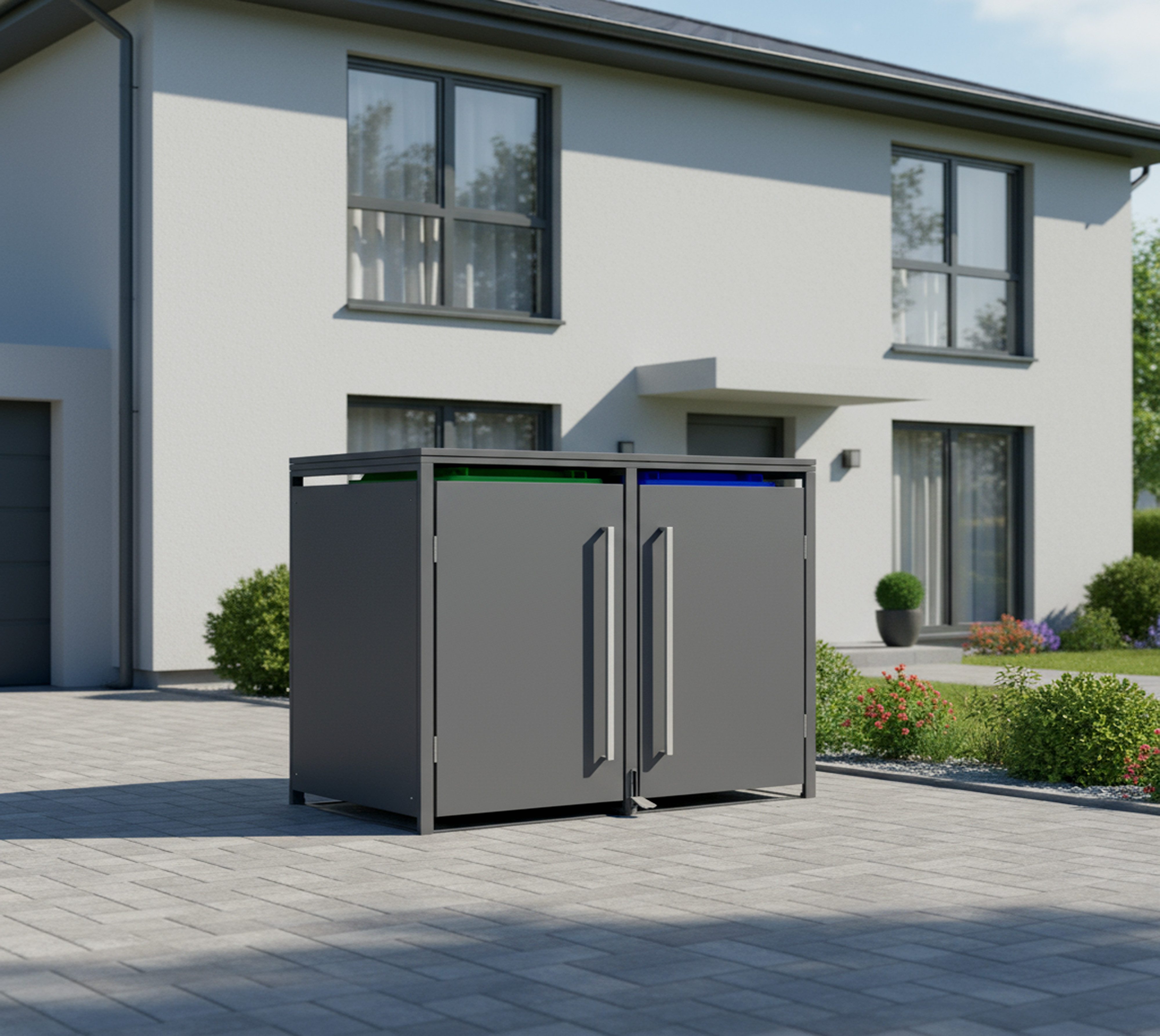 WESTMANN Mülltonnenbox Pedura 2, BxTxH: 132x80x116 cm, für 2x240 L Mülltonnen