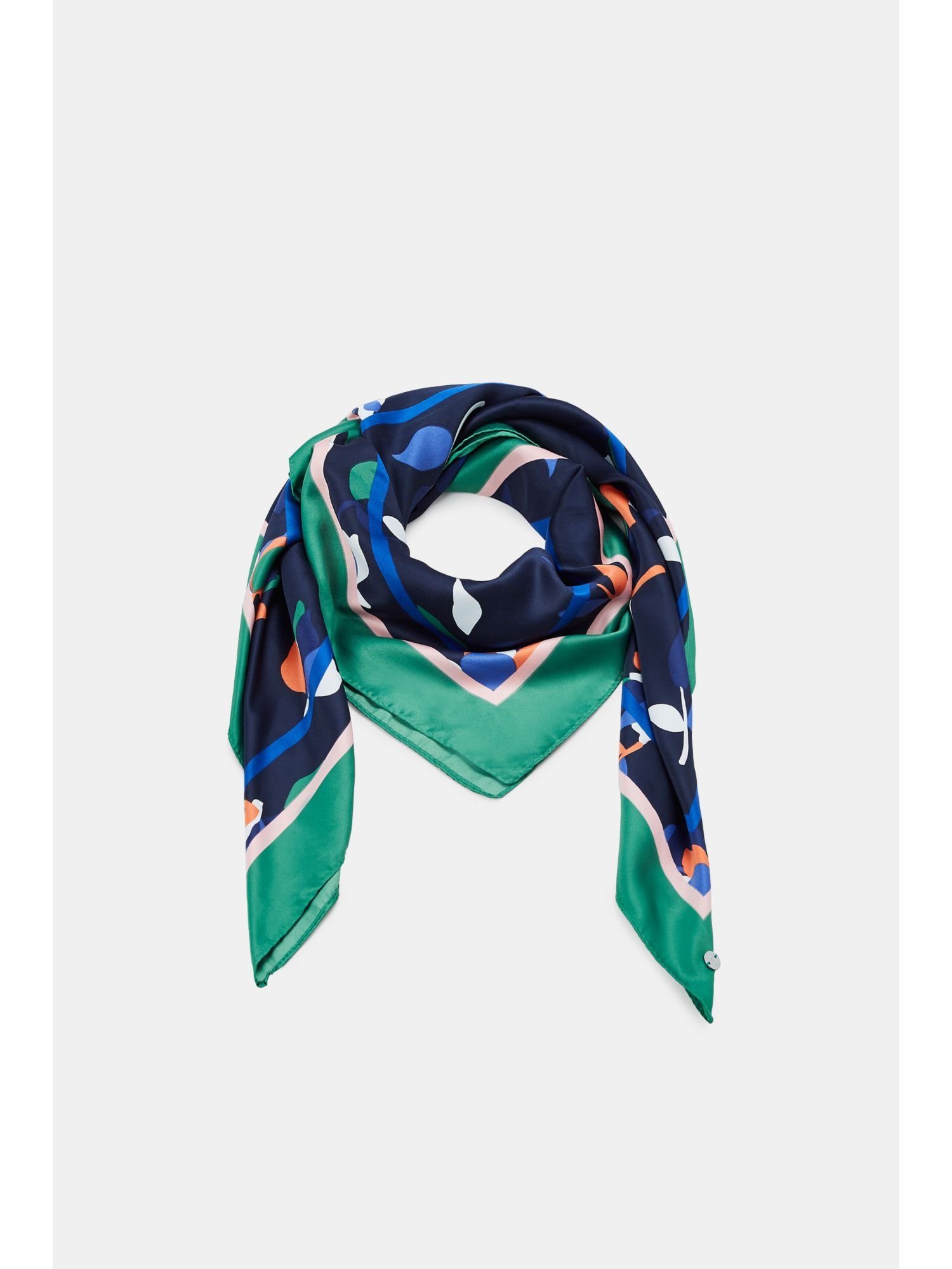 Esprit Schal »Tuch mit Blumen und Quadrat-Streifen« online kaufen | OTTO