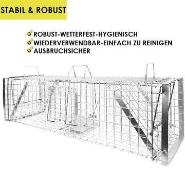 Petigi Lebendfalle Lebendfalle Tierfalle Marderfalle Zwei Klapptüren Auswahl Größen Heavy