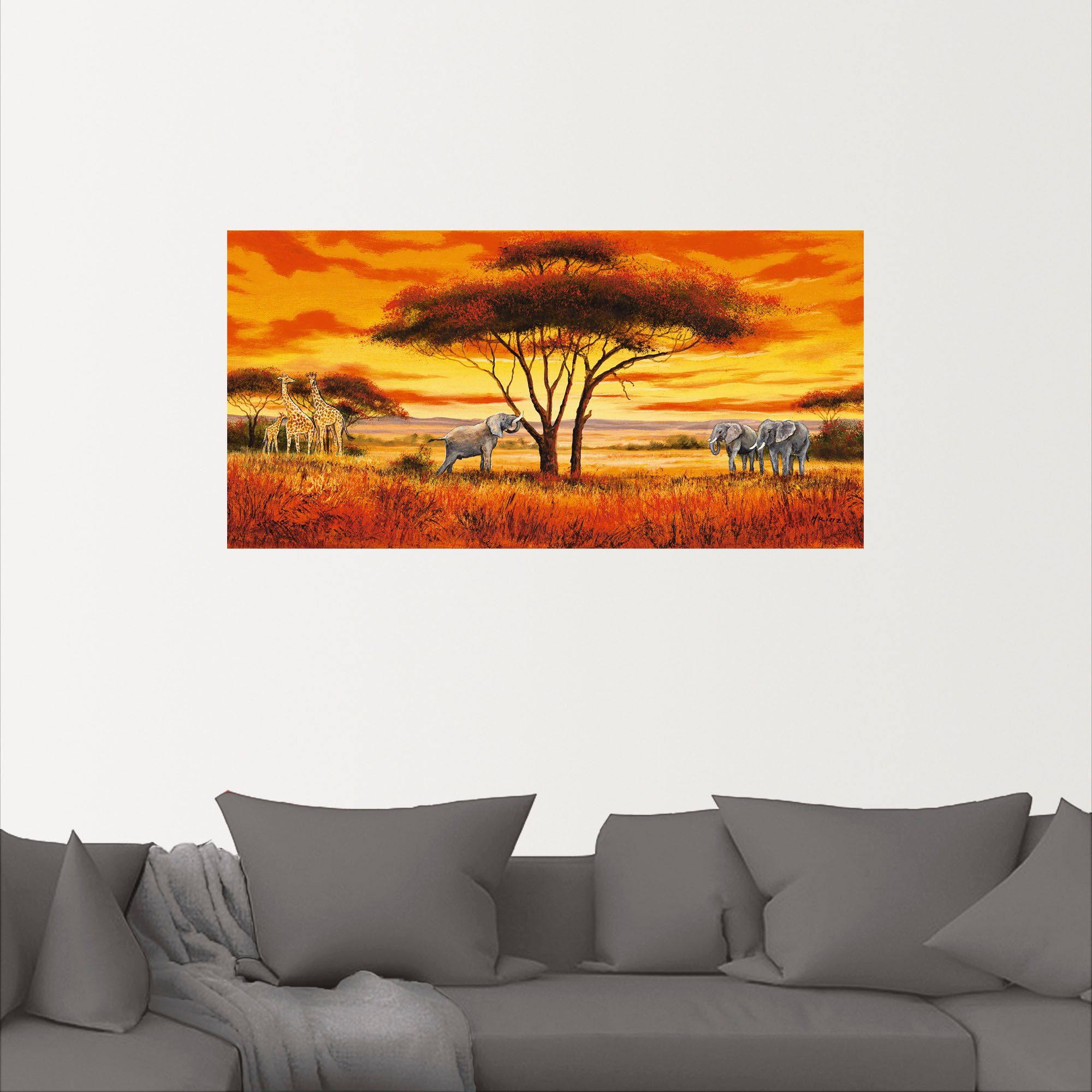 Artland Wandbild Afrikanische Landschaft II, Afrika (1 St), als Alubild,  Leinwandbild, Wandaufkleber oder Poster in versch. Größen