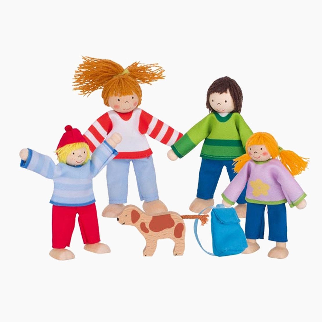 goki Biegepuppe Biegepuppen Camping Familie für Puppenhaus (Spar-Set, 5-tlg., set), Puppen sind leicht beweglich