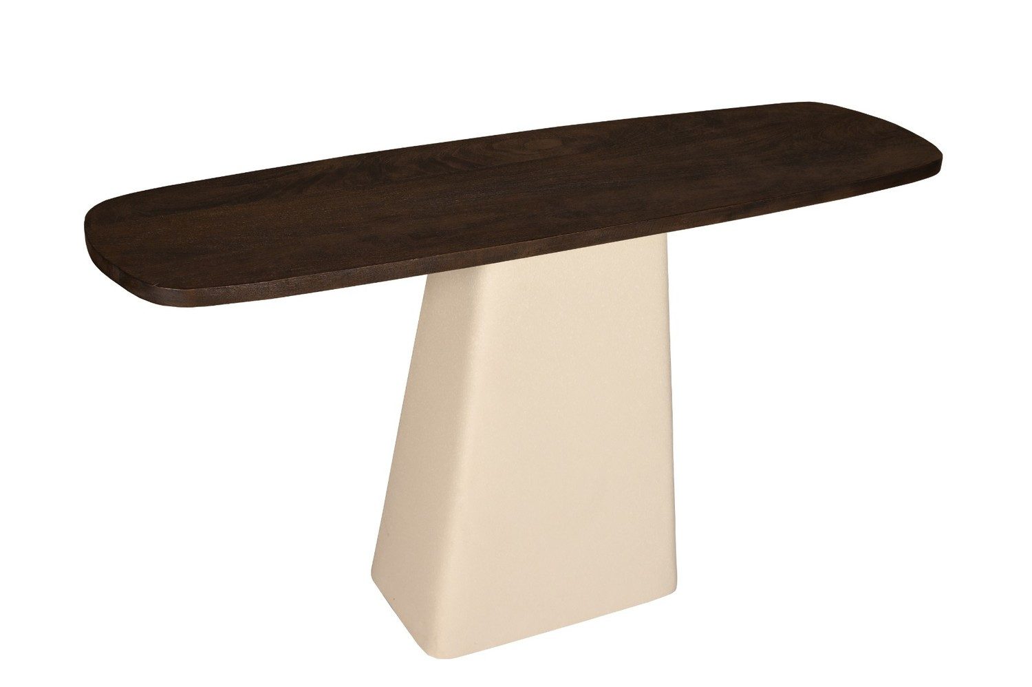 Natur24 Beistelltisch Brix Konsolentisch 140x40x76 cm Mangoholz Stahl Natur Weiß