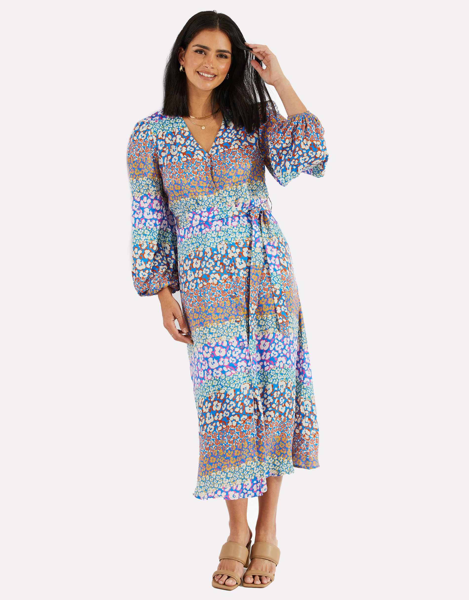 Threadbare Jerseykleid THB Pineapple Satin Midi (1-tlg) in toller Wickeloptik