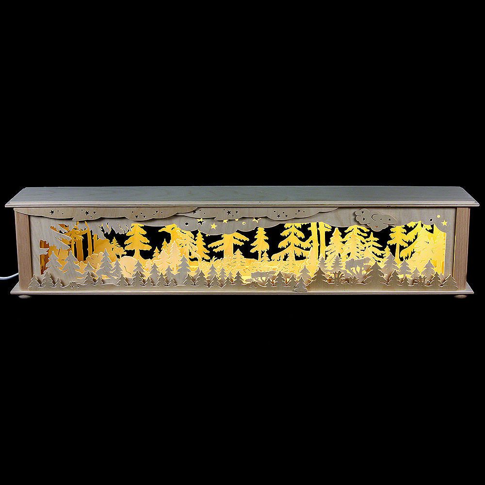 RATAGS Kunsthandwerk Schwibbogen Schwibbogen-Unterbau/Raumleuchte Wald (70x12x12cm) von RATAGS Holzdesi
