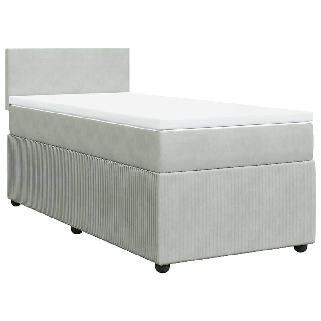 vidaXL Bett Boxspringbett mit Matratze Hellgrau günstig online kaufen