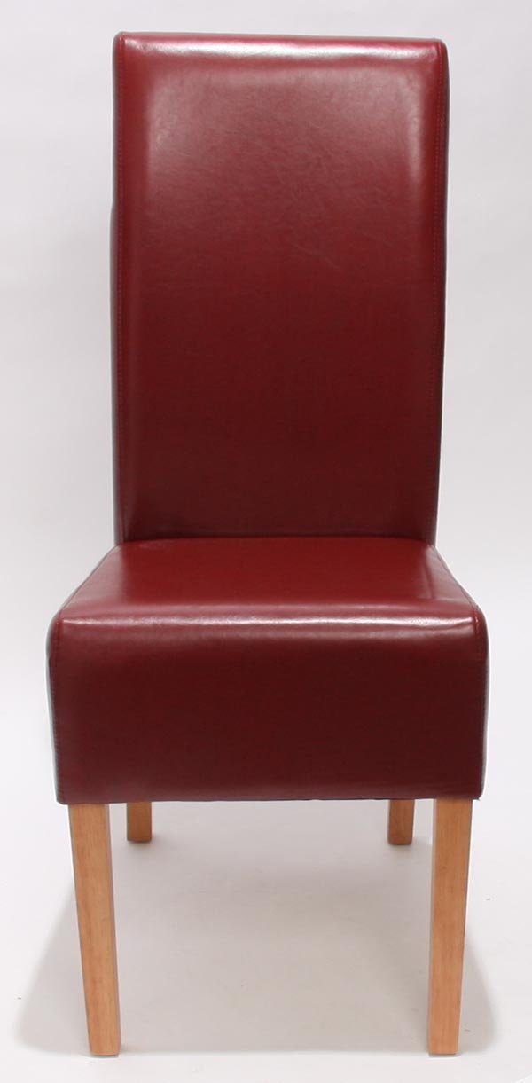 MCW Esszimmerstuhl Crotone 2er-Set Rot Helle Beine günstig online kaufen