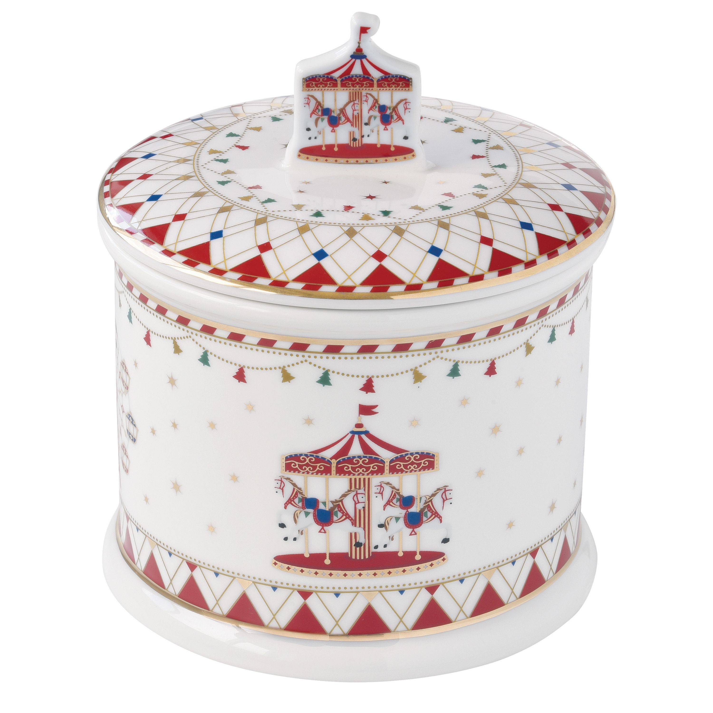 MamboCat Vorratsglas Keksdose Christmas Wonderland rund H16,5cm Porzellan Gebäckdose, Porzellan