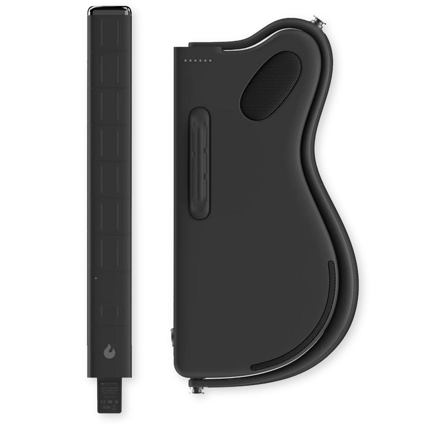 Lava Music Westerngitarre Lava Music Gitarre Genie Smart-Gitarre Schwarz, Smart-Gitarre mit Touch-Griffbrett, 6.35 mm Klinke, 3.5 mm Klinke, USB Type-C, 1-St., Smart-Gitarre