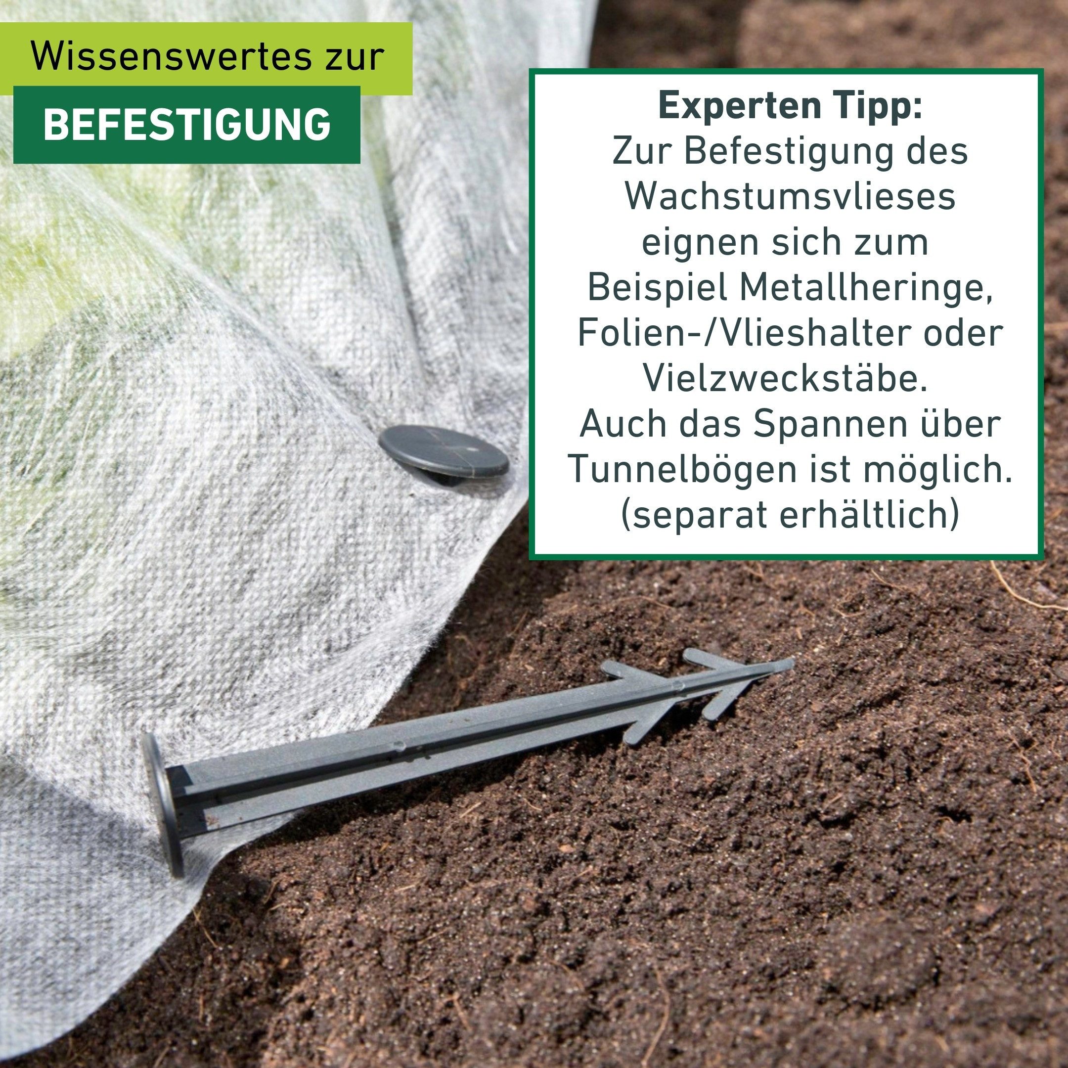 Windhager Gartenvlies für Hoch-, Freilandbeete, ÖKO Wachstumsvlies zur Anzucht von Pflanzen, (1-St), erhältlich in 5 x 1,5 m oder 10 x 1,5 m, 18 g/m², weiß