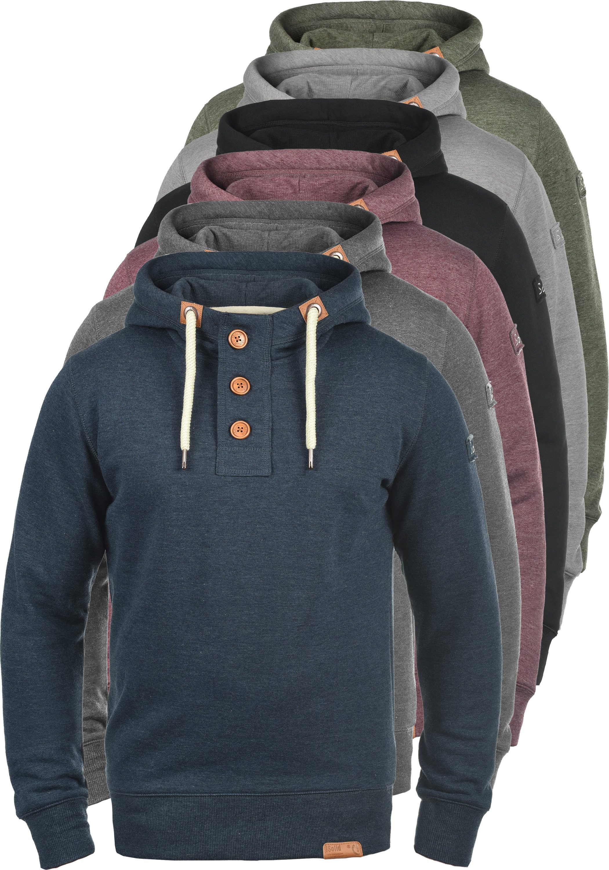 !Solid Hoodie SDTripStrip Kapuzensweatshirt mit Knopfleiste