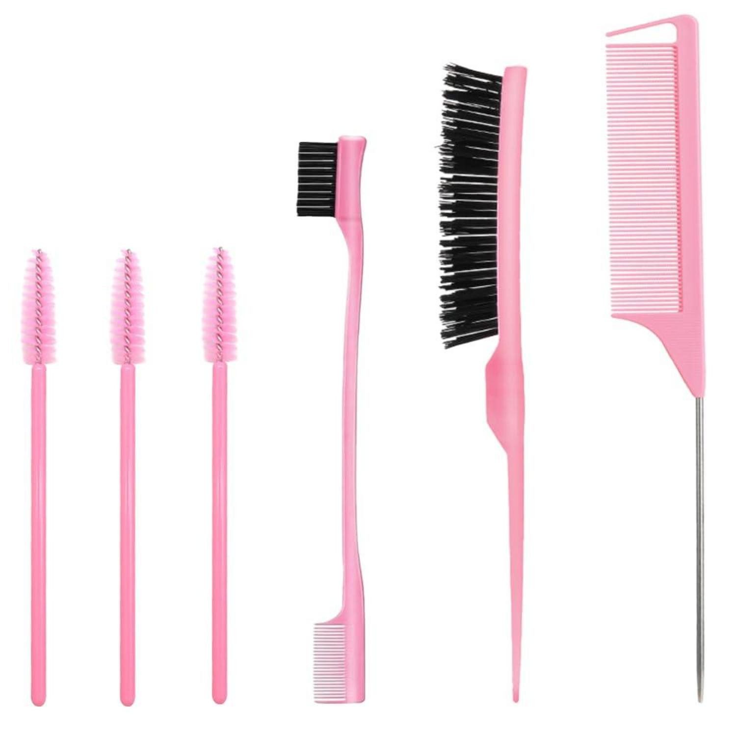 LuxusKollektion Haarkamm 6er-Set Haarkamm Borsten Haarbürste Kamm Rattenschwanz Bürste Edges