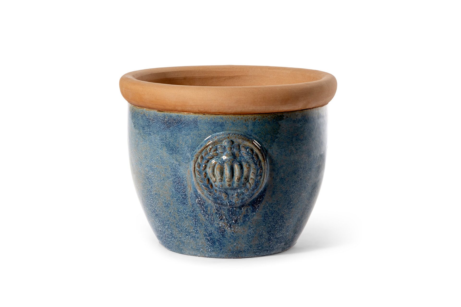 Teramico Pflanzkübel Blumentopf "Farmer" Krone 32cm Rost Blau, 100% Frostfe günstig online kaufen