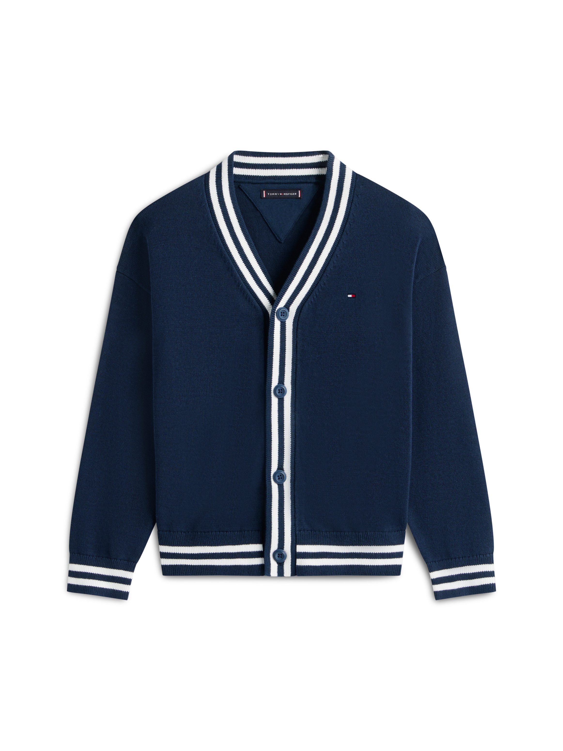Tommy Hilfiger Strickjacke VARSITY RIB V-NECK CARDIGAN Kinder bis 16 Jahre, regular fit – Bild 5 von 5