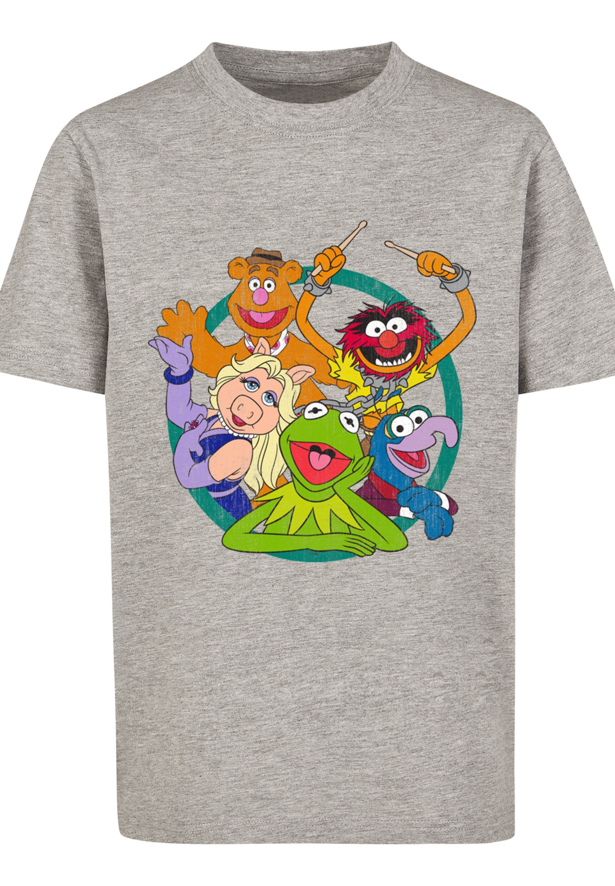 F4NT4STIC T-Shirt Print grey Circle Disney Group Die heather Muppets