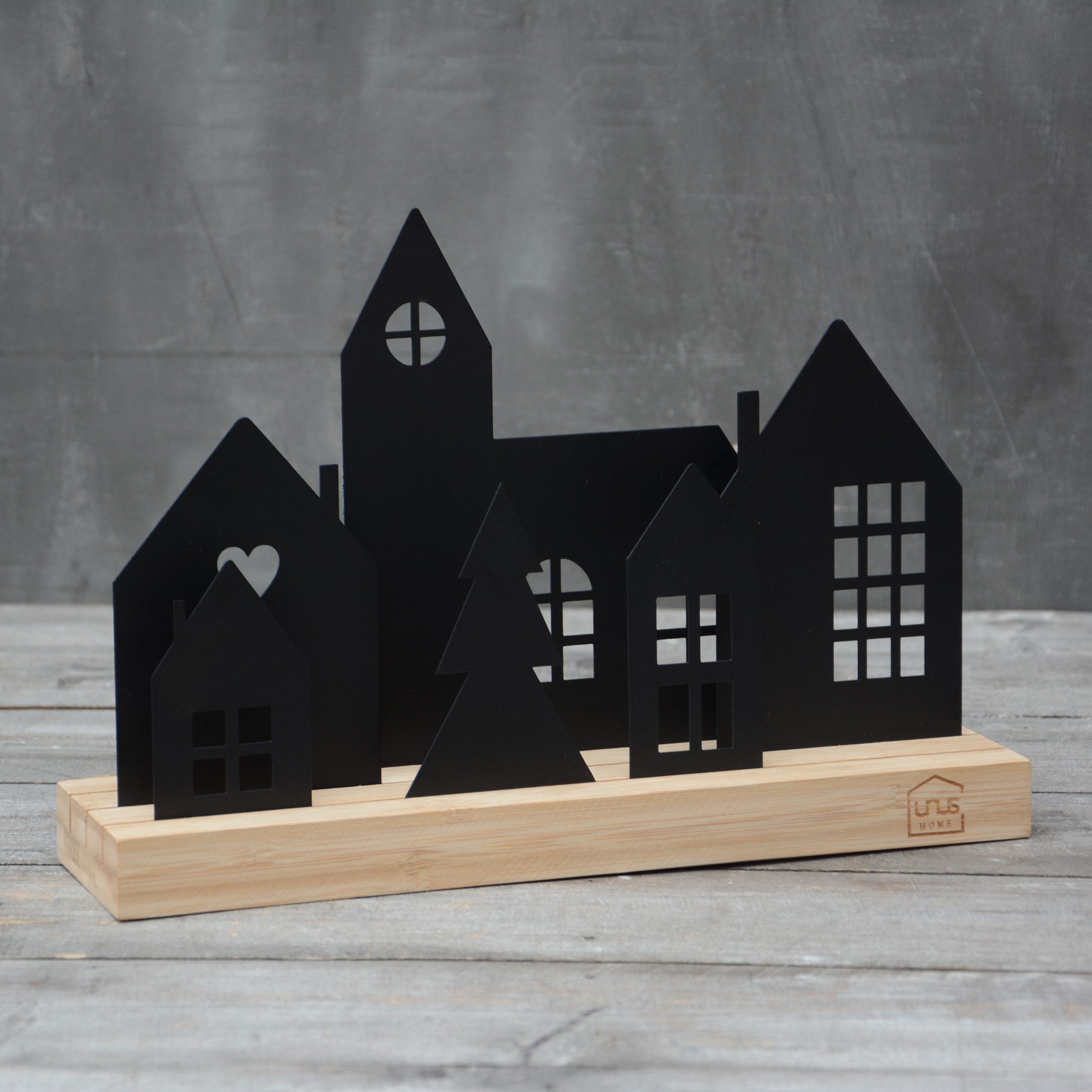 UNUS HOME Dekofigur Aufsteller Häuser Stadt (4 Häuser, 1 Kirche, 1 Baum, sc günstig online kaufen