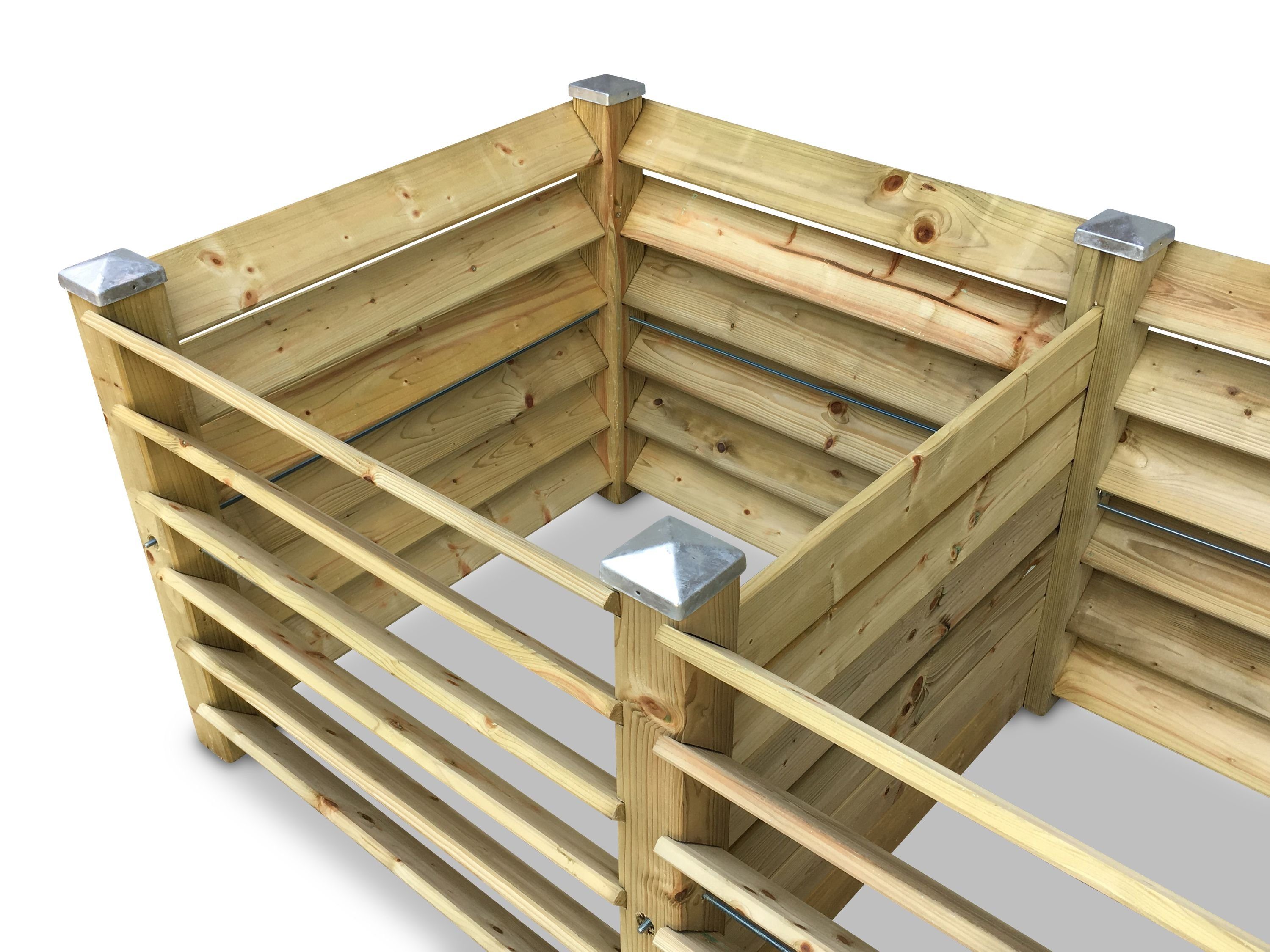 Komposter Doppel-Komposter mit Metallkappen - ca. 1300 L