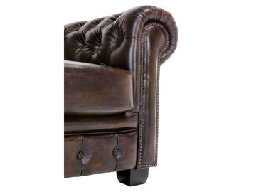 massivum Sofa Chesterfield 5-Sitzer Echtleder braun, 1 Teile