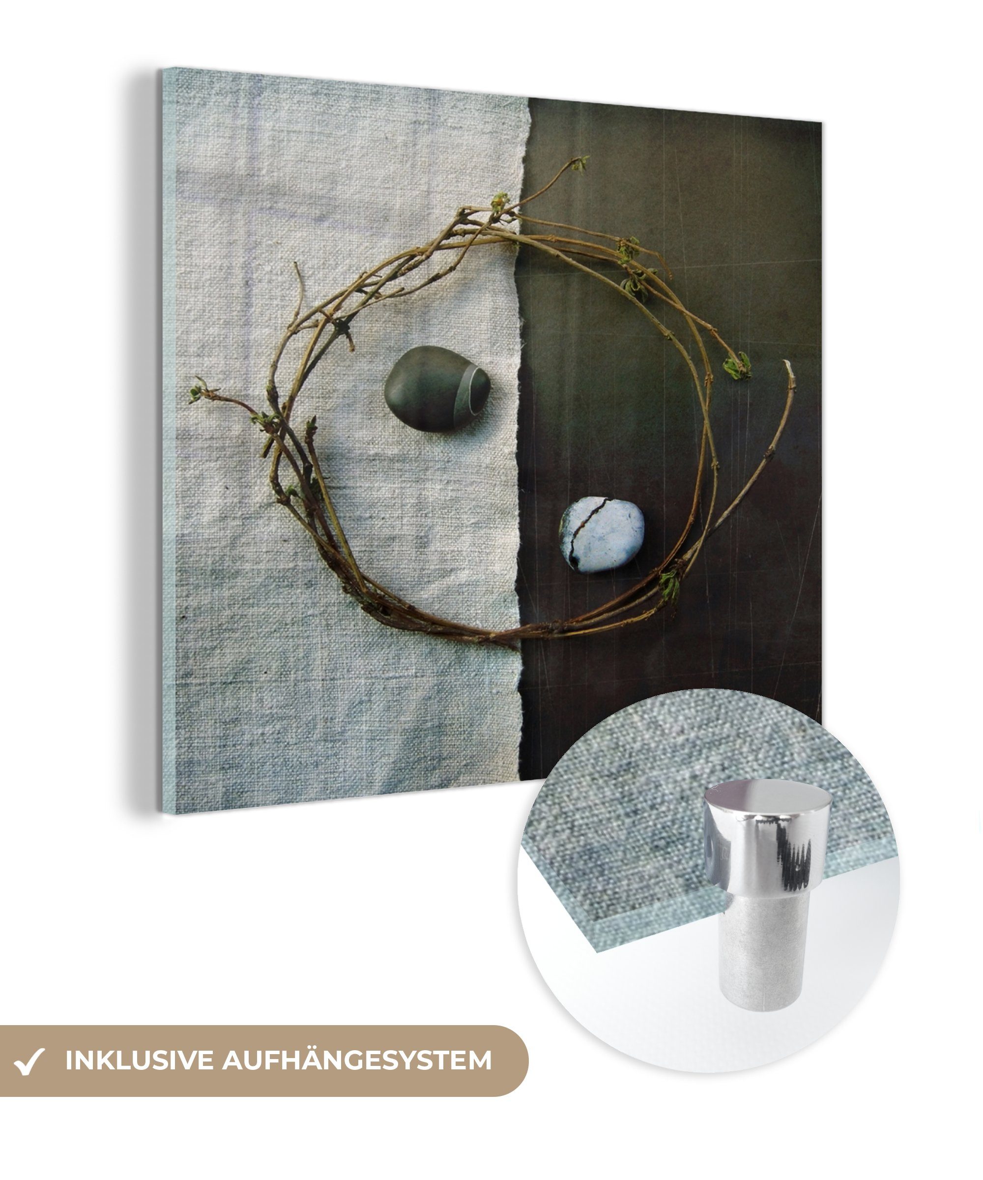MuchoWow Acrylglasbild Natürliches Symbol für Yin und Yang, (1 St), Glasbilder - Bilder auf Glas Wandbild - Foto auf Glas - Wanddekoration