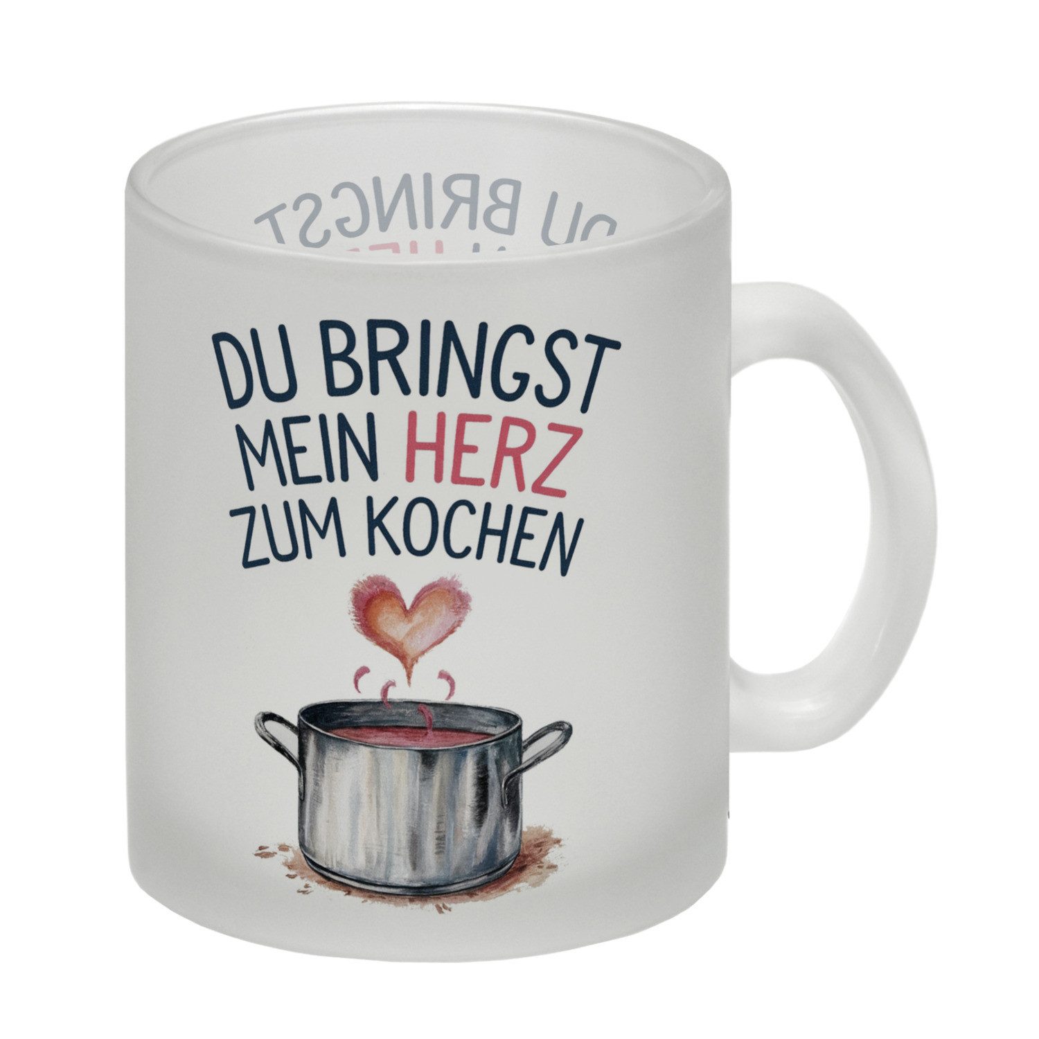 speecheese Tasse Du bringst mein Herz zum Kochen Glas Tasse