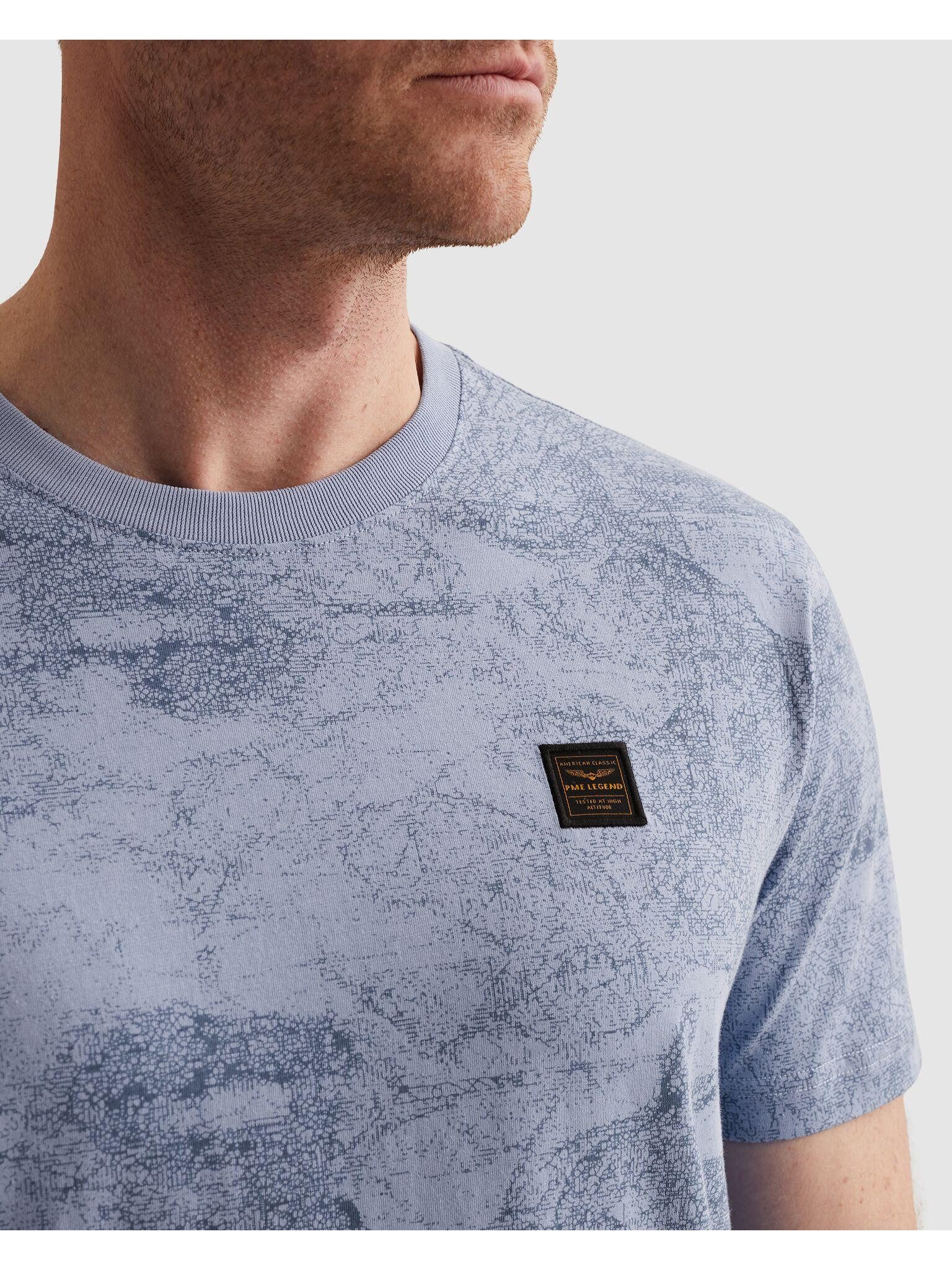 PME LEGEND T-Shirt Short sleeve r-neck single jersey aop mit Logo Stickerei