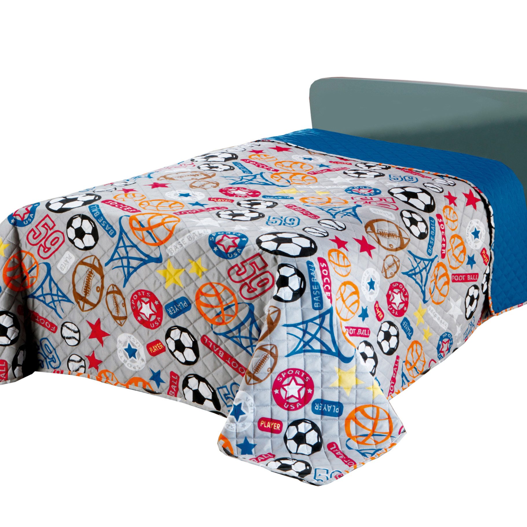 Delindo Lifestyle Bettüberwurf Tagesdecke Sports, für Kinderzimmer, 170x210 günstig online kaufen