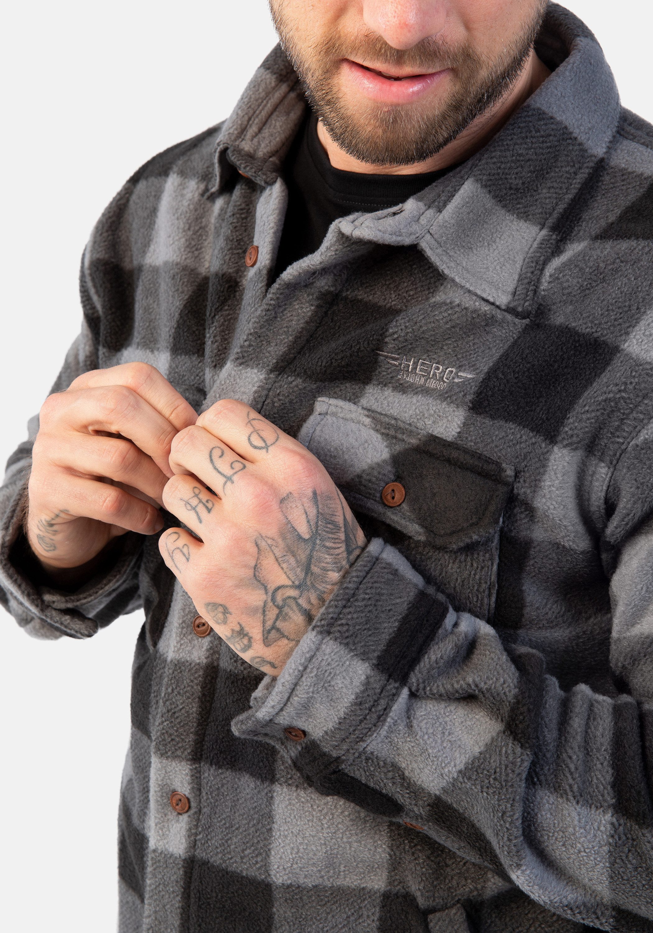 HERO by John Medoox Fleecehemd HENDRIX Fleecehemd Regular Fit Casual Fleece günstig online kaufen