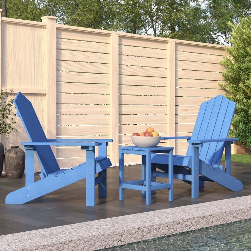 furnicato Gartenstuhl Adirondack-Gartenstühle mit Tisch HDPE Aquamarin