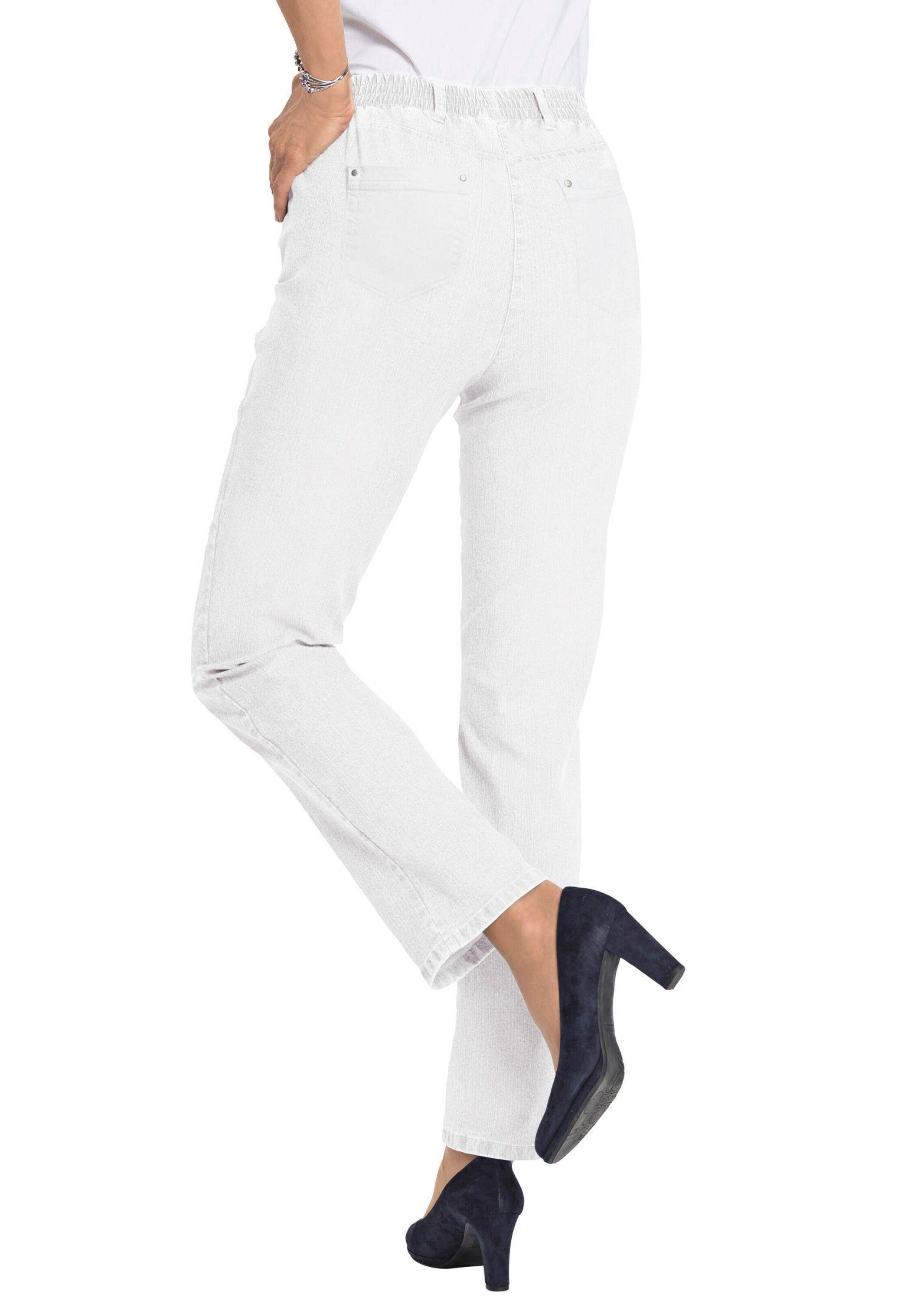 GOLDNER Bequeme Jeans Bequeme Jeansschlupfhose mit Dehnbund Unifarbenes Design mit elastischem Formbund für Komfort