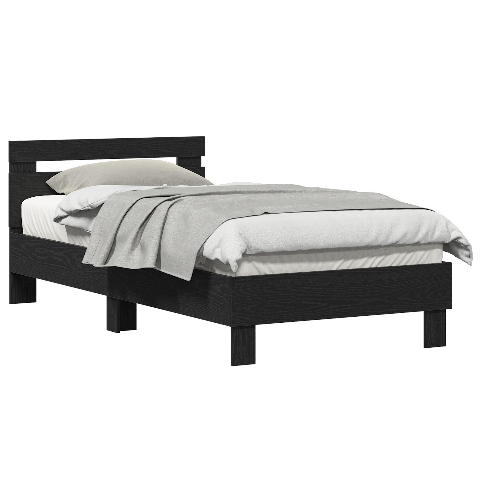 vidaXL Bett Bettgestell – Schwarz-Eiche, 90x190 günstig online kaufen