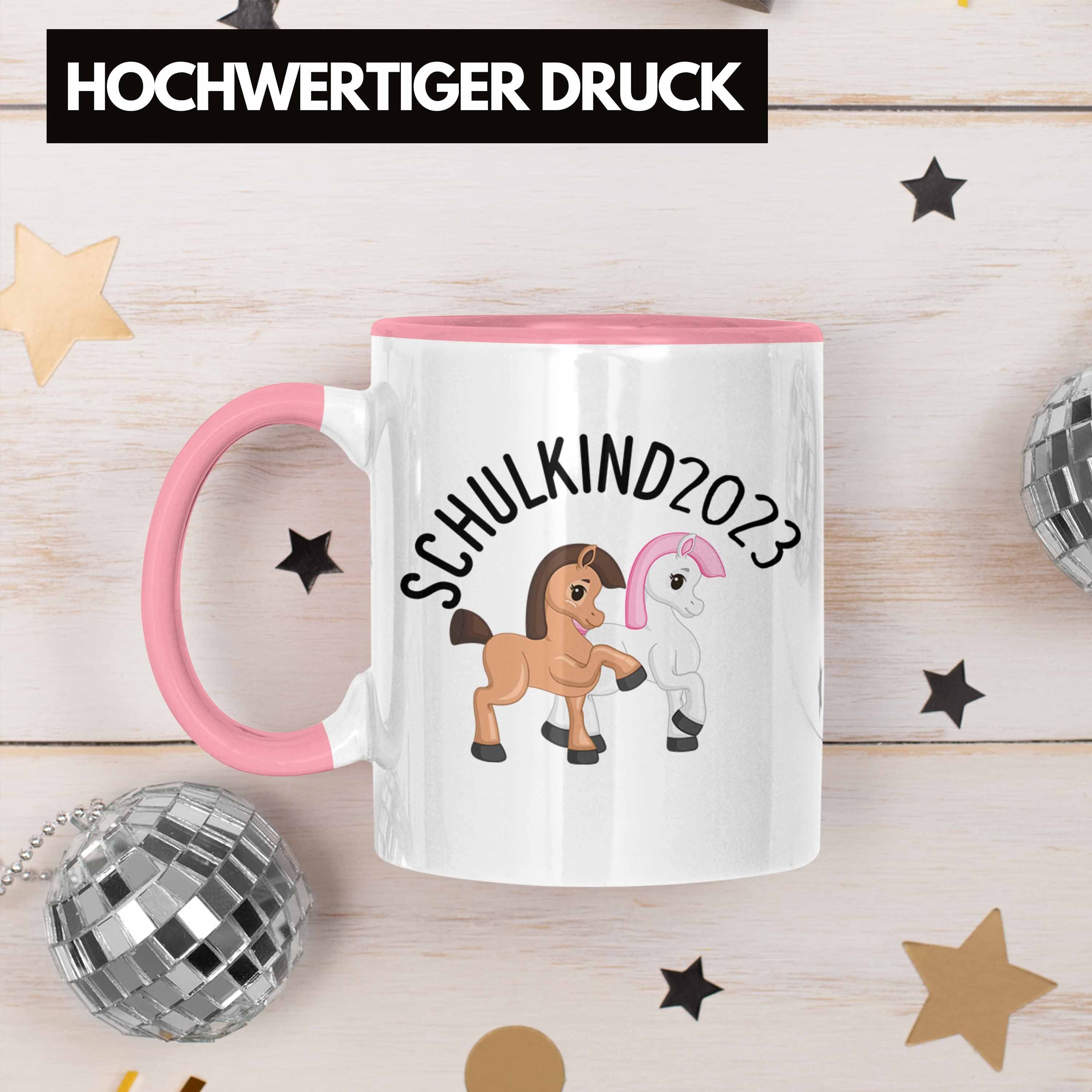 Schulkind Mädchen Pferde Rosa Geschenk Tasse Trendation Trendation - 2023 Einschulung