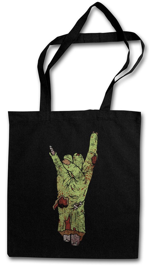 Beuteltasche Zombie Metal Fist Logo Stofftasche Rotten Hard Rock Faust Hand Symbol